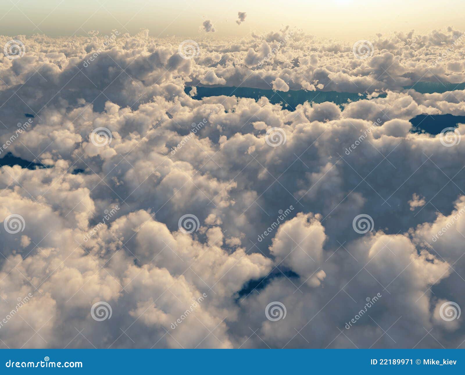 flight above the clouds