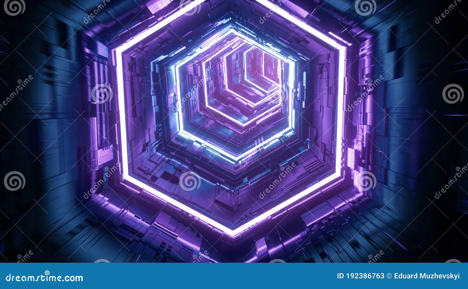 Flight in Abstract Sci-fi Tunnel. Futuristic Background for Music Video  Stock Illustration - Illustration of network, future: 192386763