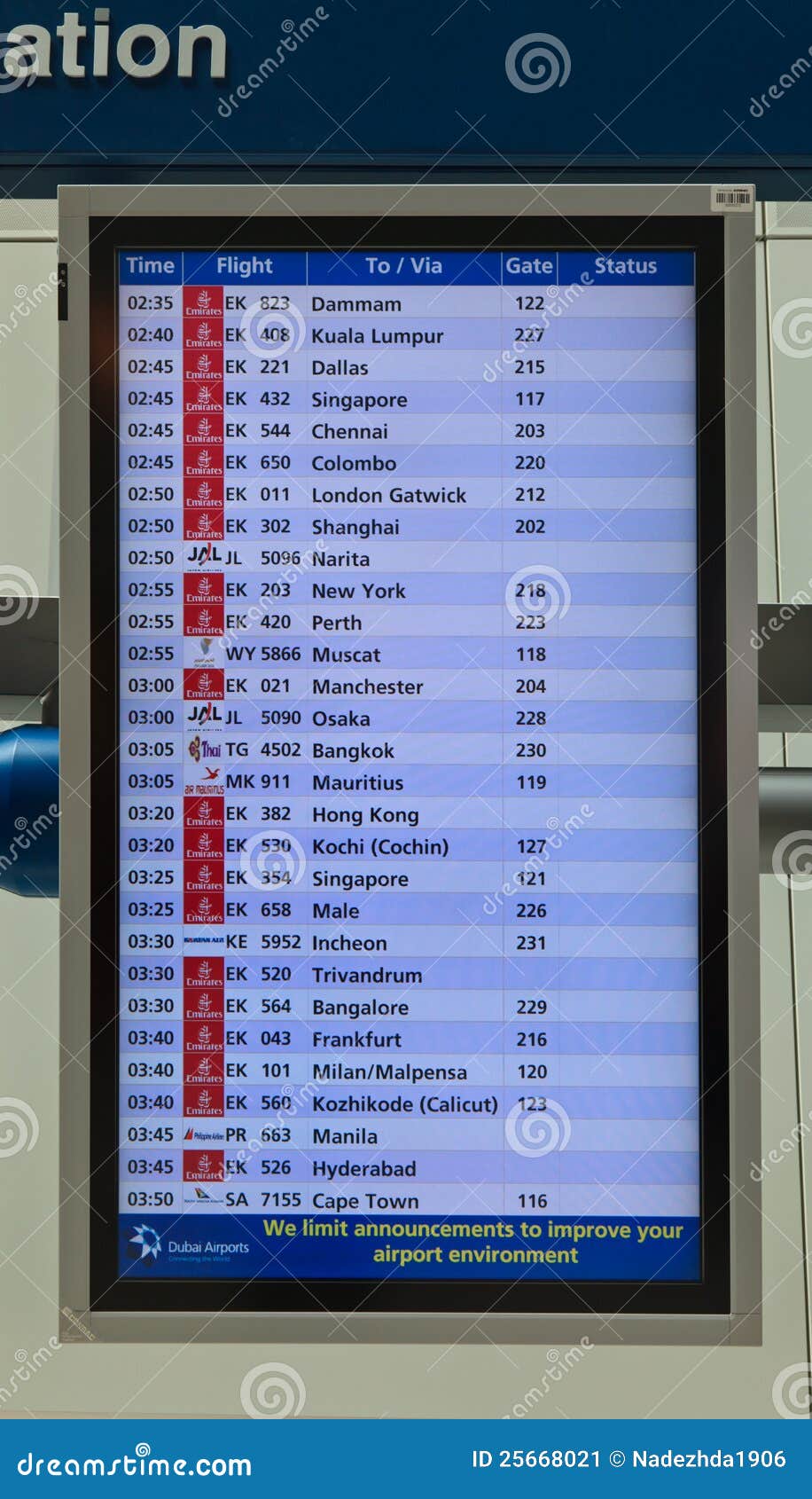 Flight Board in Dubai Airport Editorial Photo Image of international