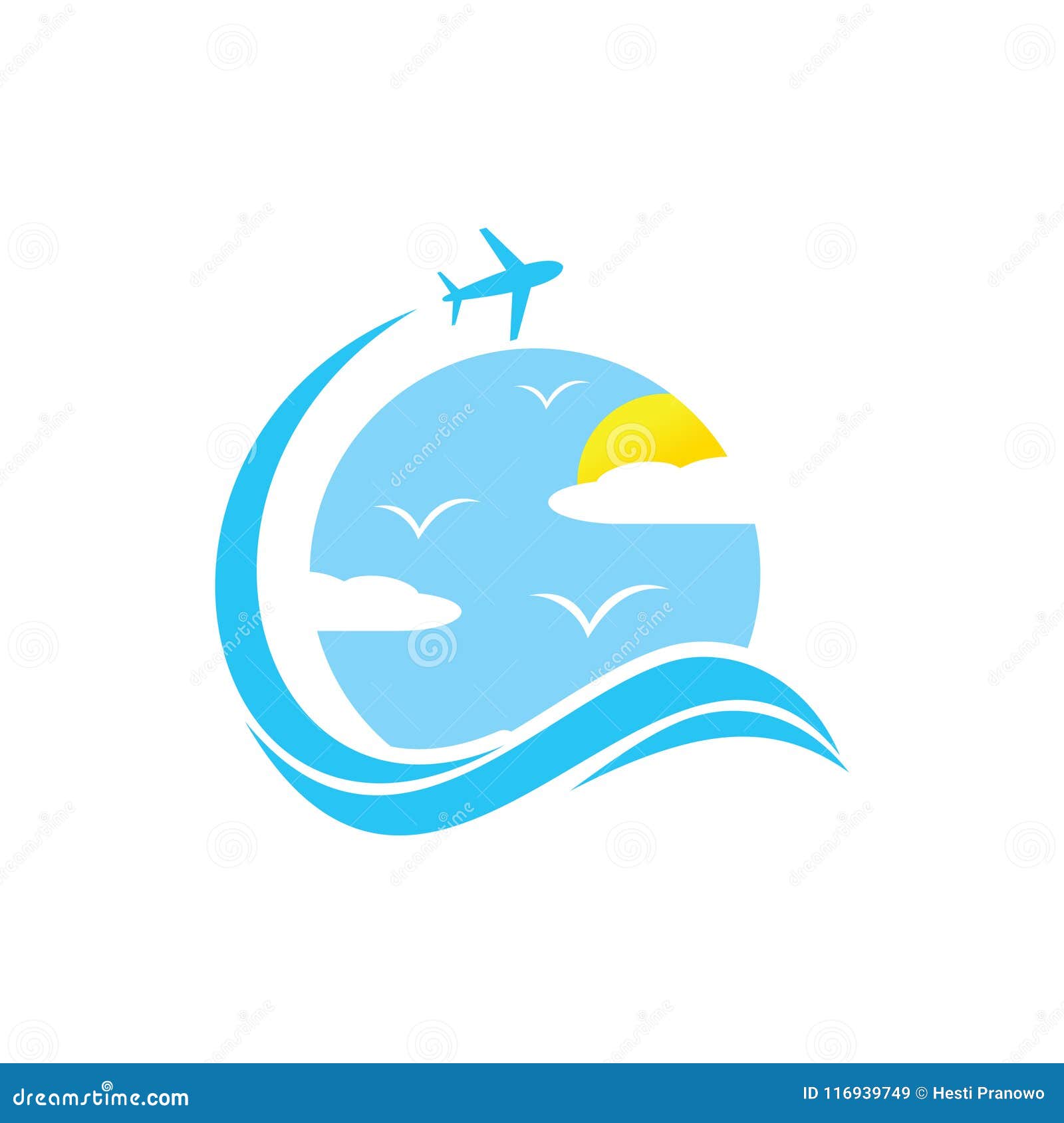 Flight Cloud Business Travel Vector Design Emblem With 