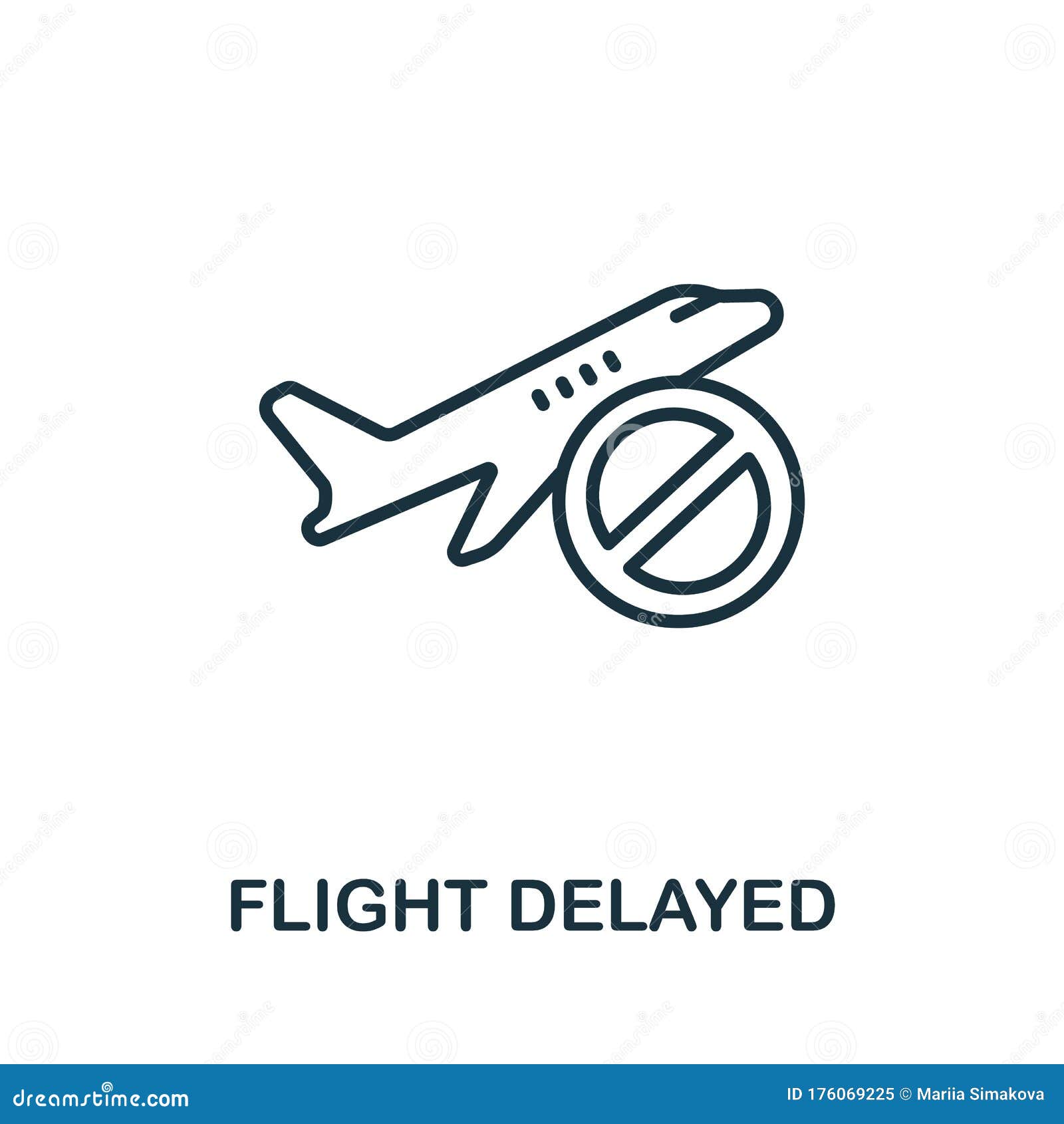 Flight Delayed Icon from Airport Collection. Simple Line Flight Delayed ...