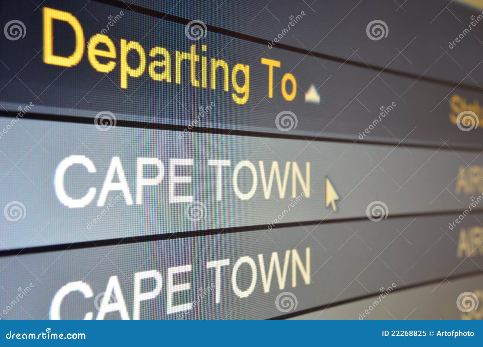 Flight Departing To Cape Town Stock Image - Image of africa, gate: 22268825