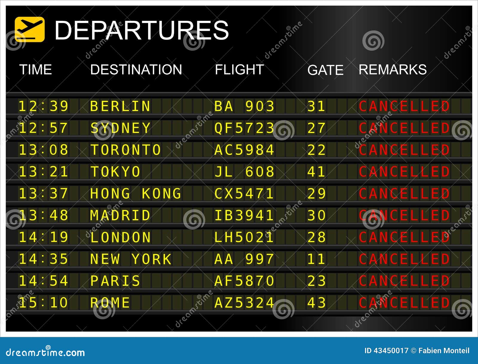 flight departures board