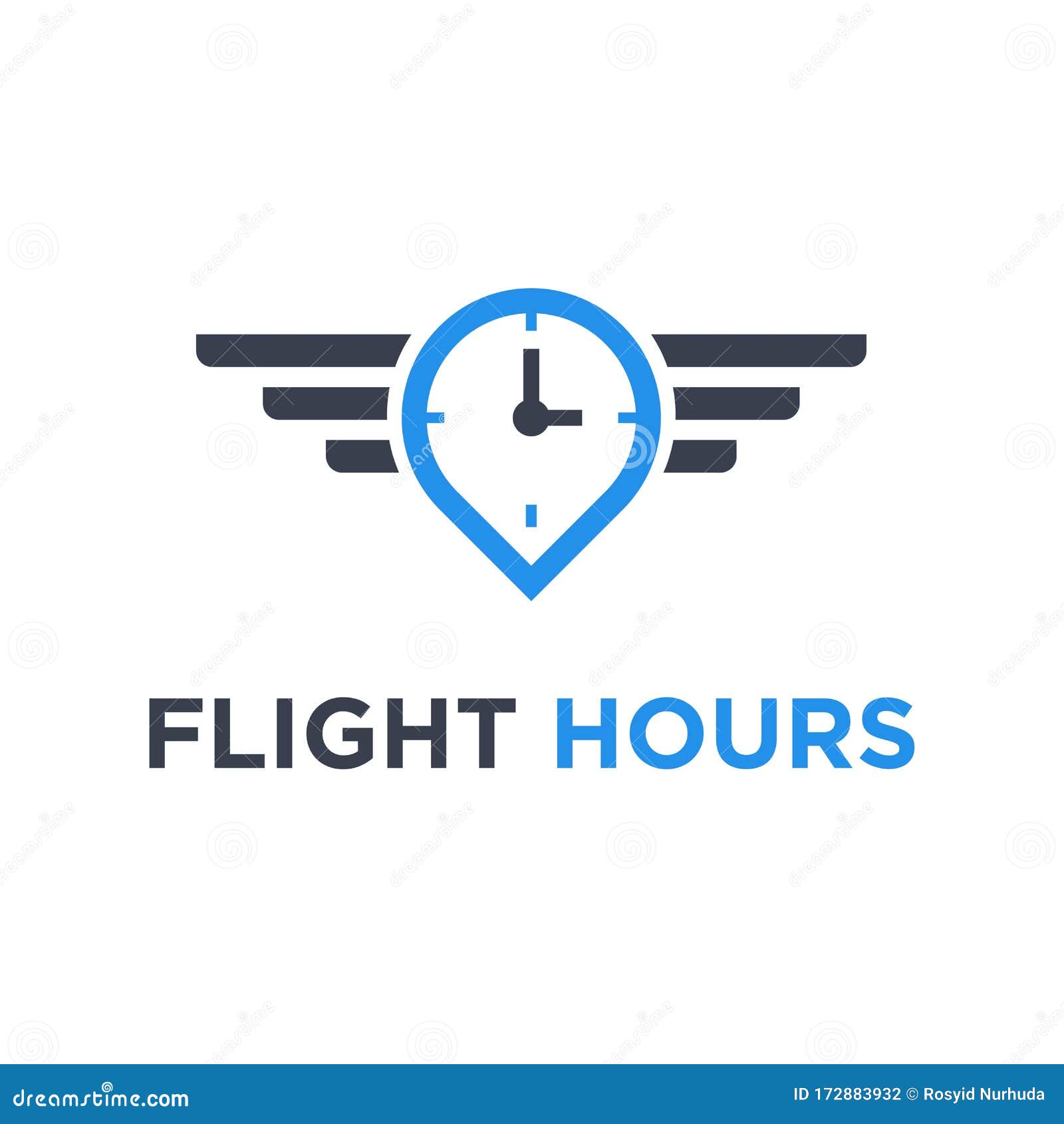 Flight Hours Vector Logo Concept Stock Vector Illustration of