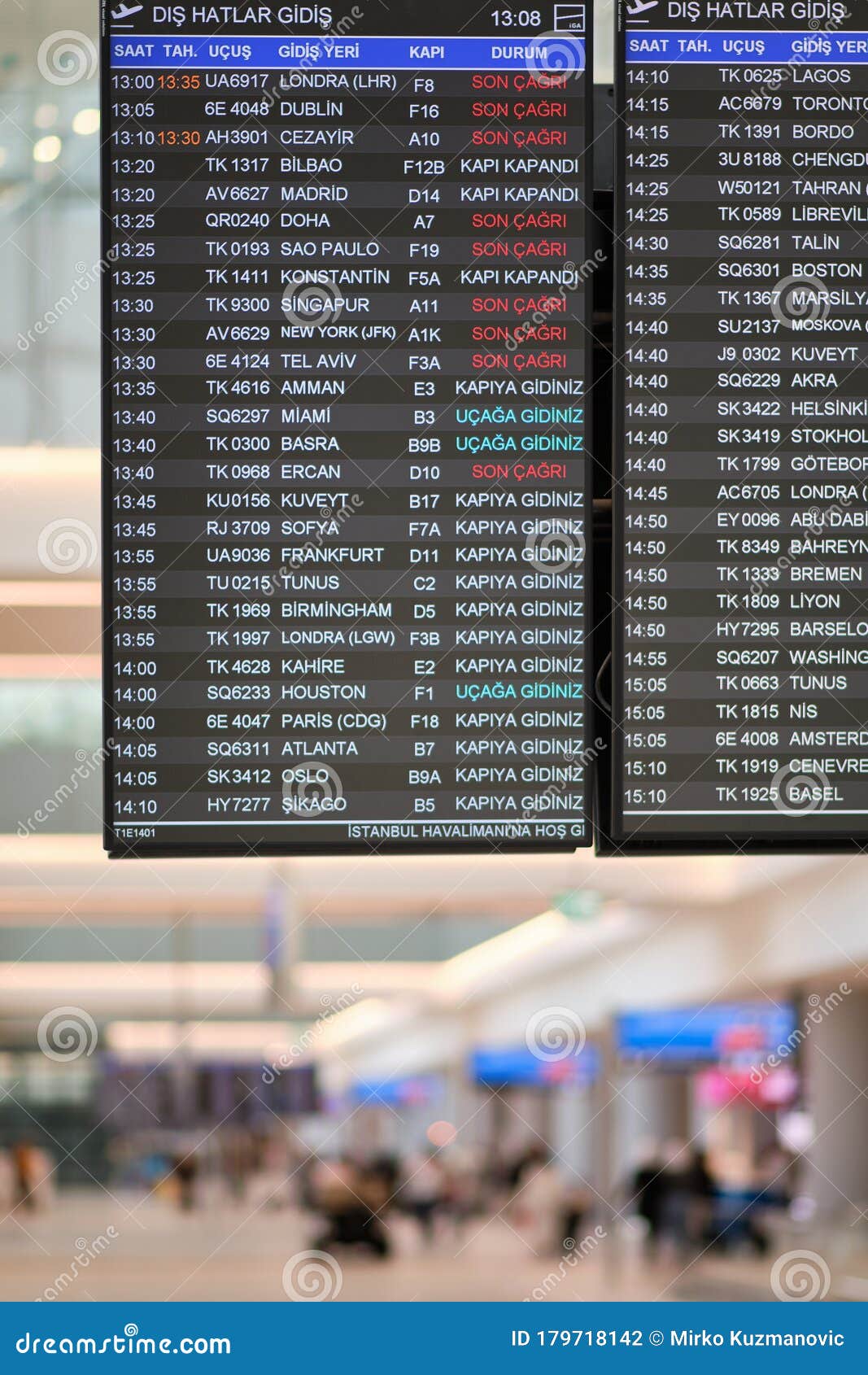 flight information display board at the new istanbul airport editorial photography image of arrival havalimani 179718142