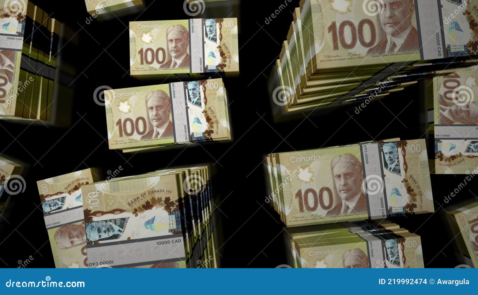 Flight Over the Canadian Dollar Money Banknote Packs Loop Animation Stock  Footage - Video of crisis, bank: 219992474