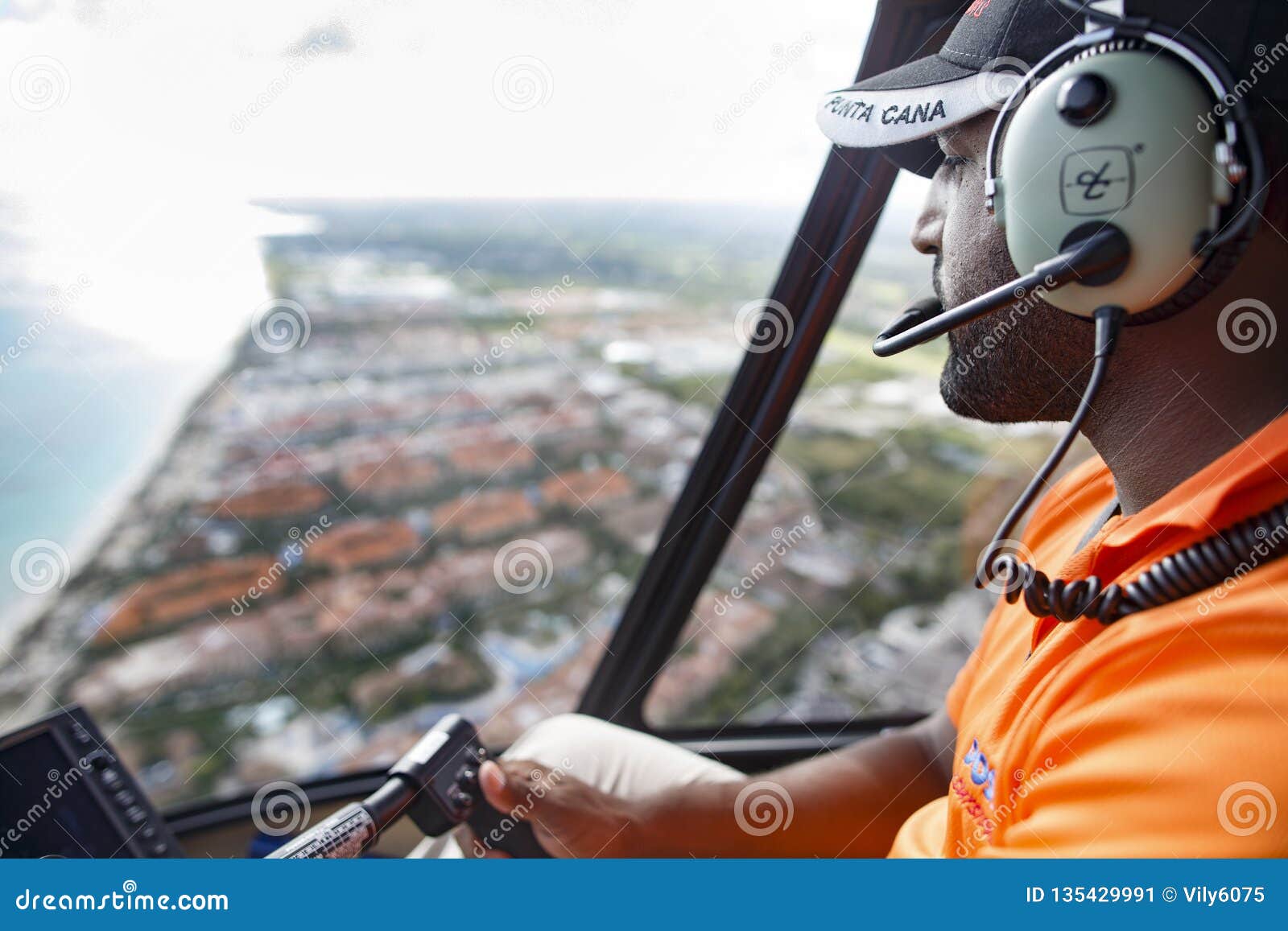 Flight Over the Coast of the Dominican Republic. Editorial Photo