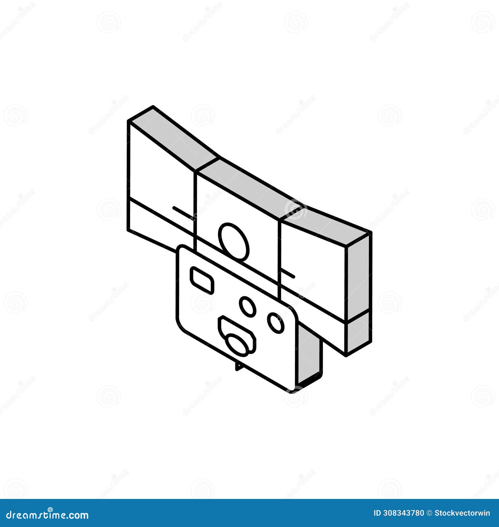 flight simulator aeronautical engineer isometric icon  