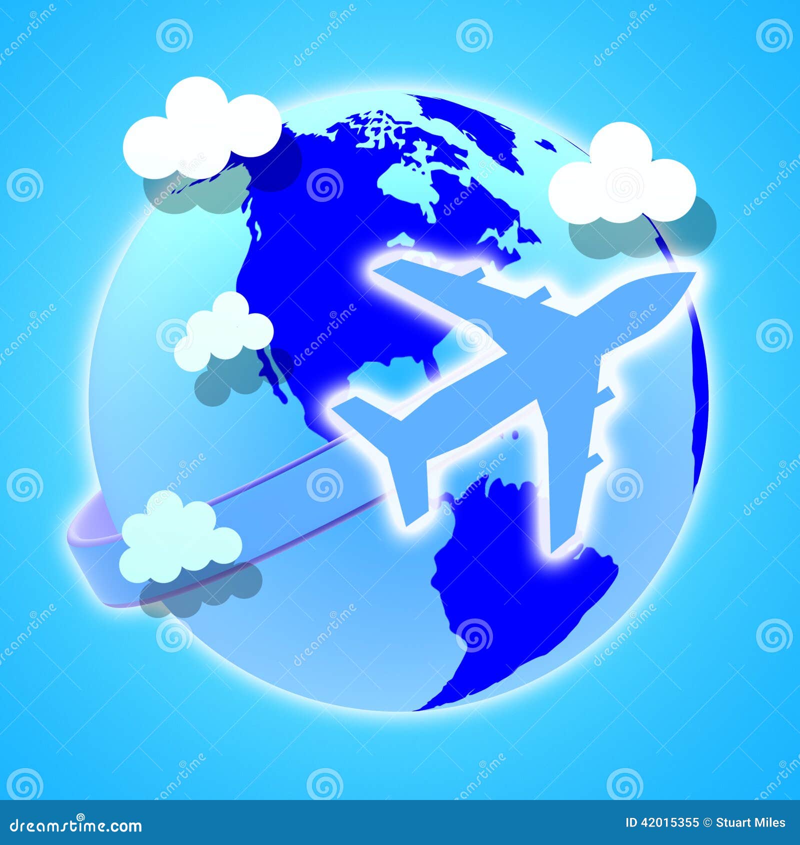 Flights Global Means Travel Guide and Worldly Stock Illustration ...