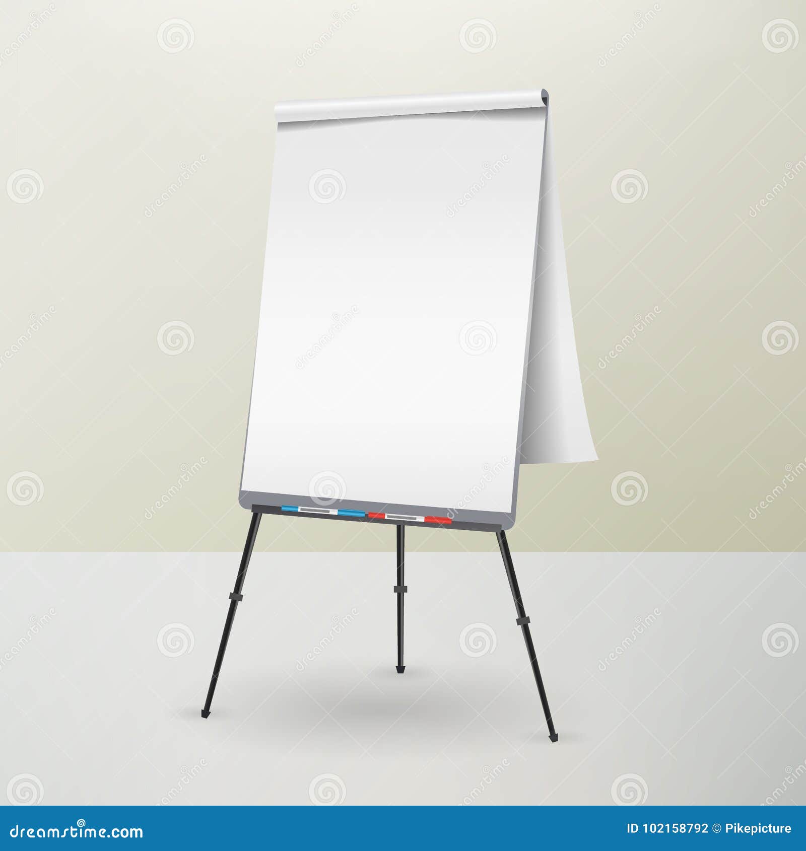 Flip Chart Vector. Blank Sheet of Paper on a Tripod. Isolated Illustration  Stock Vector - Illustration of business, page: 102158792