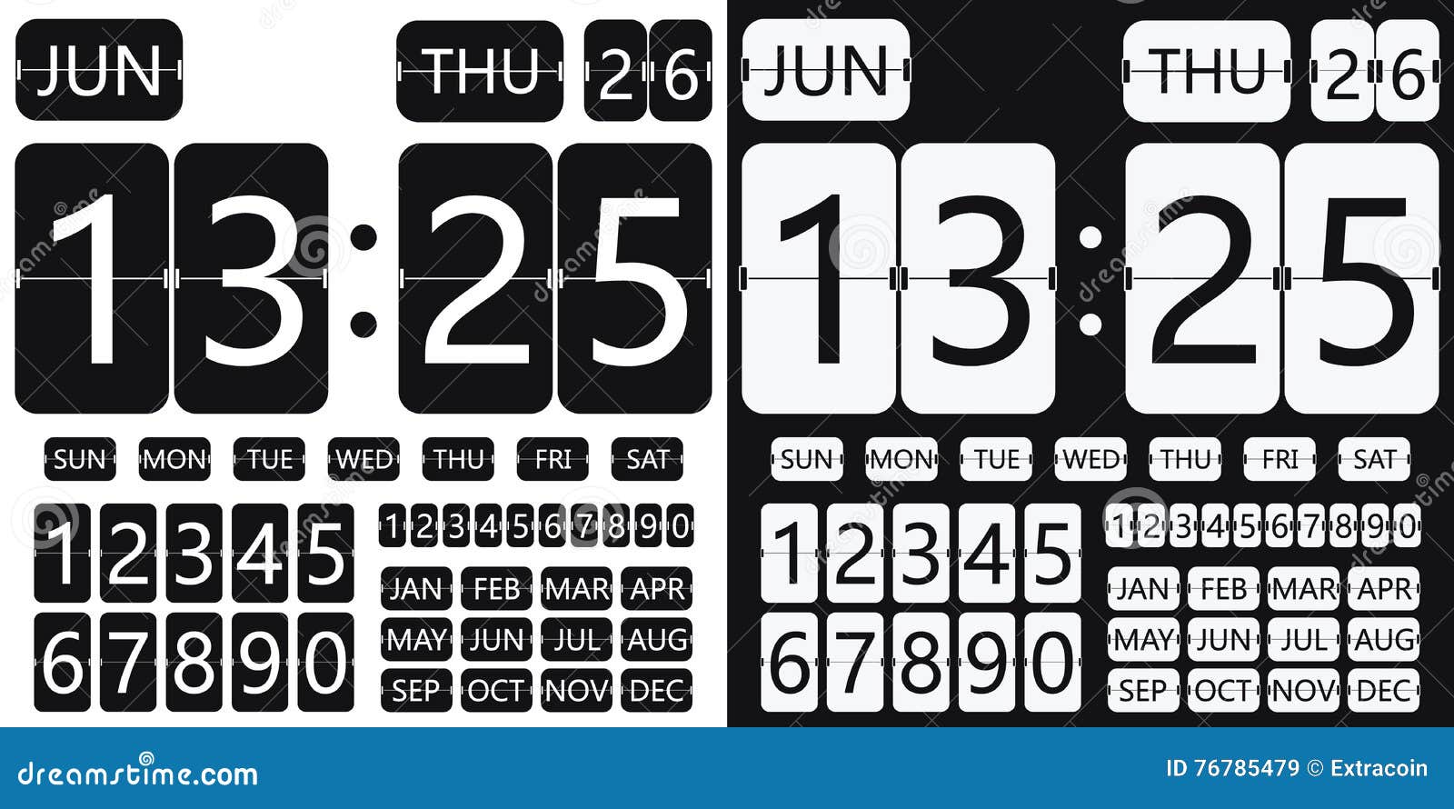Flip clock calendar stock illustration. Illustration of numerical