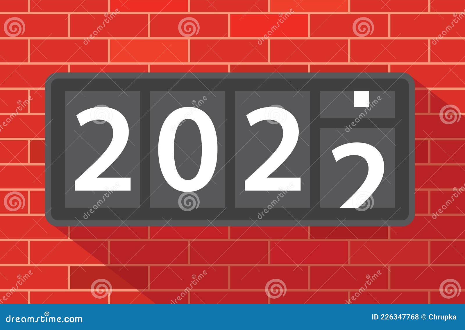 2022 New Year flip countdown counter board with confetti explosion