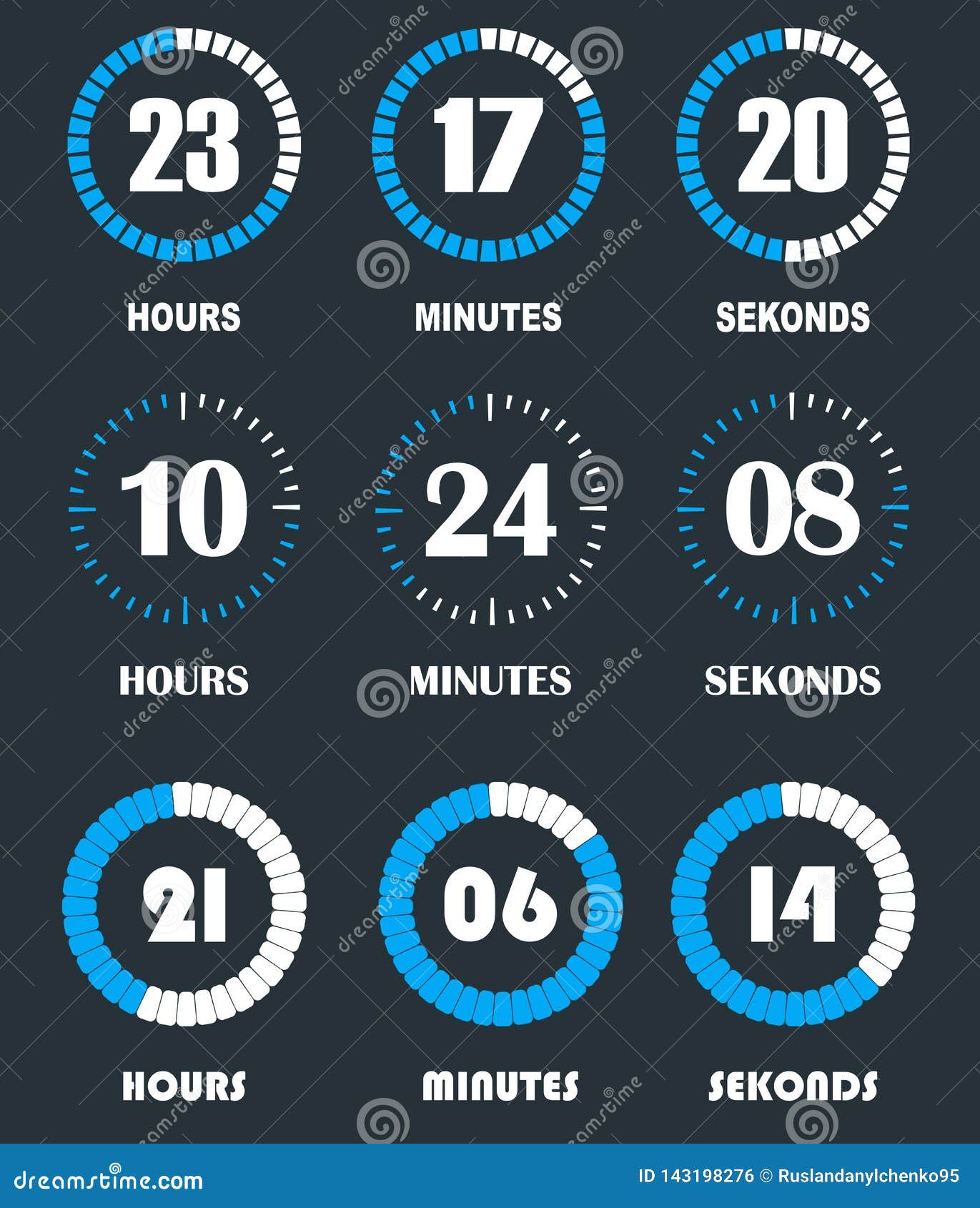 circular style countdown timer plus