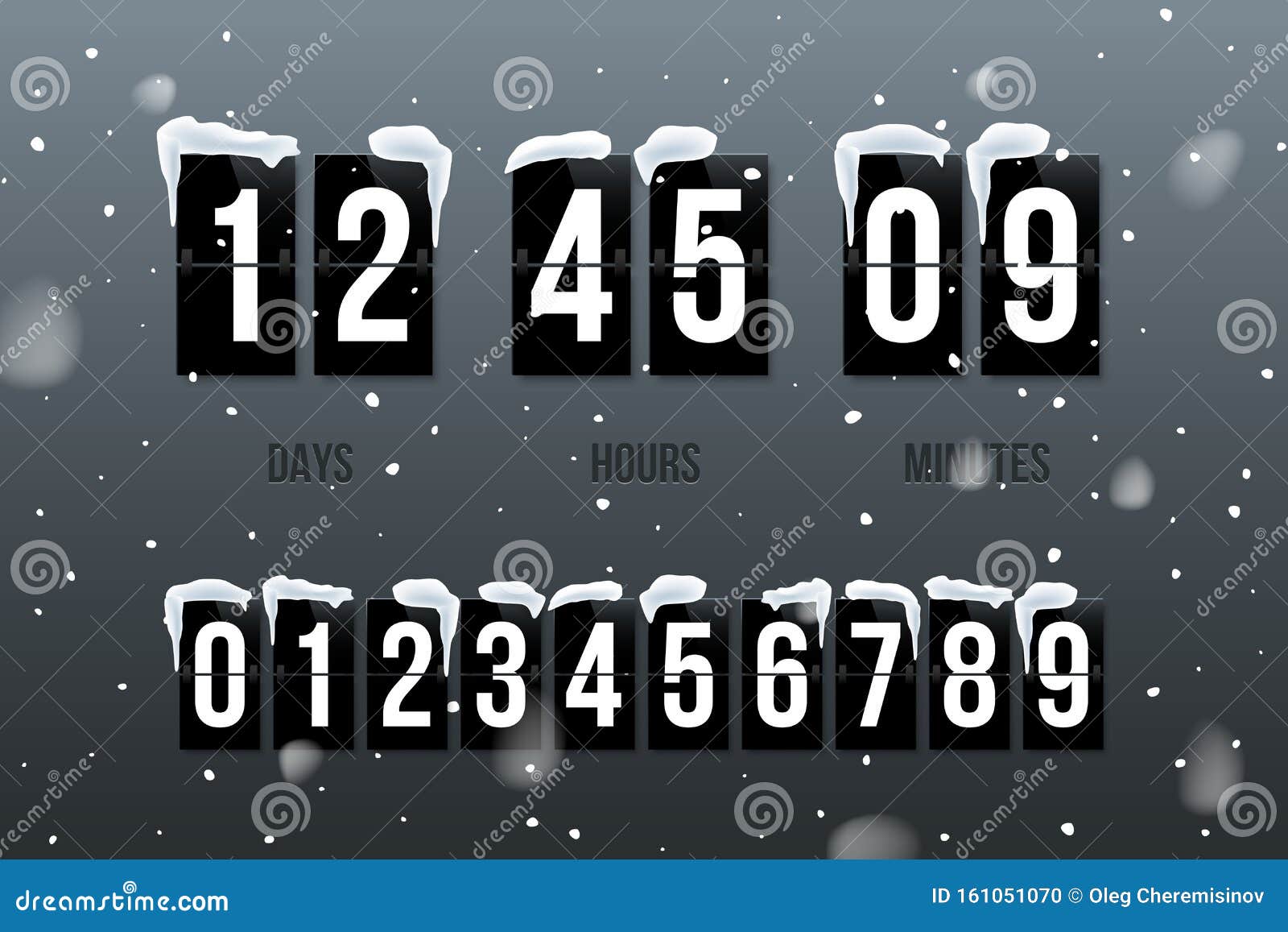 Countdown clock flip counter digital timer Vector Image