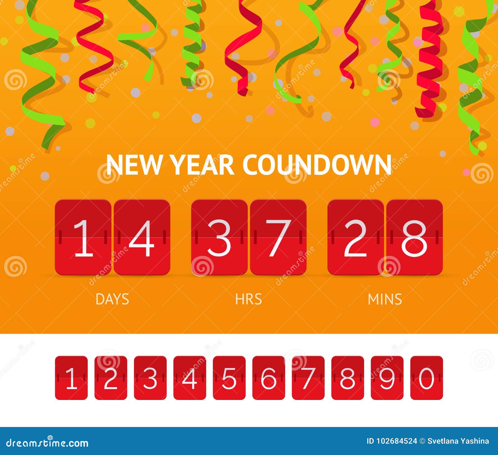 New Year Countdown Vector Banner Stock Vector Illustration Of Scoreboard Date 102684524