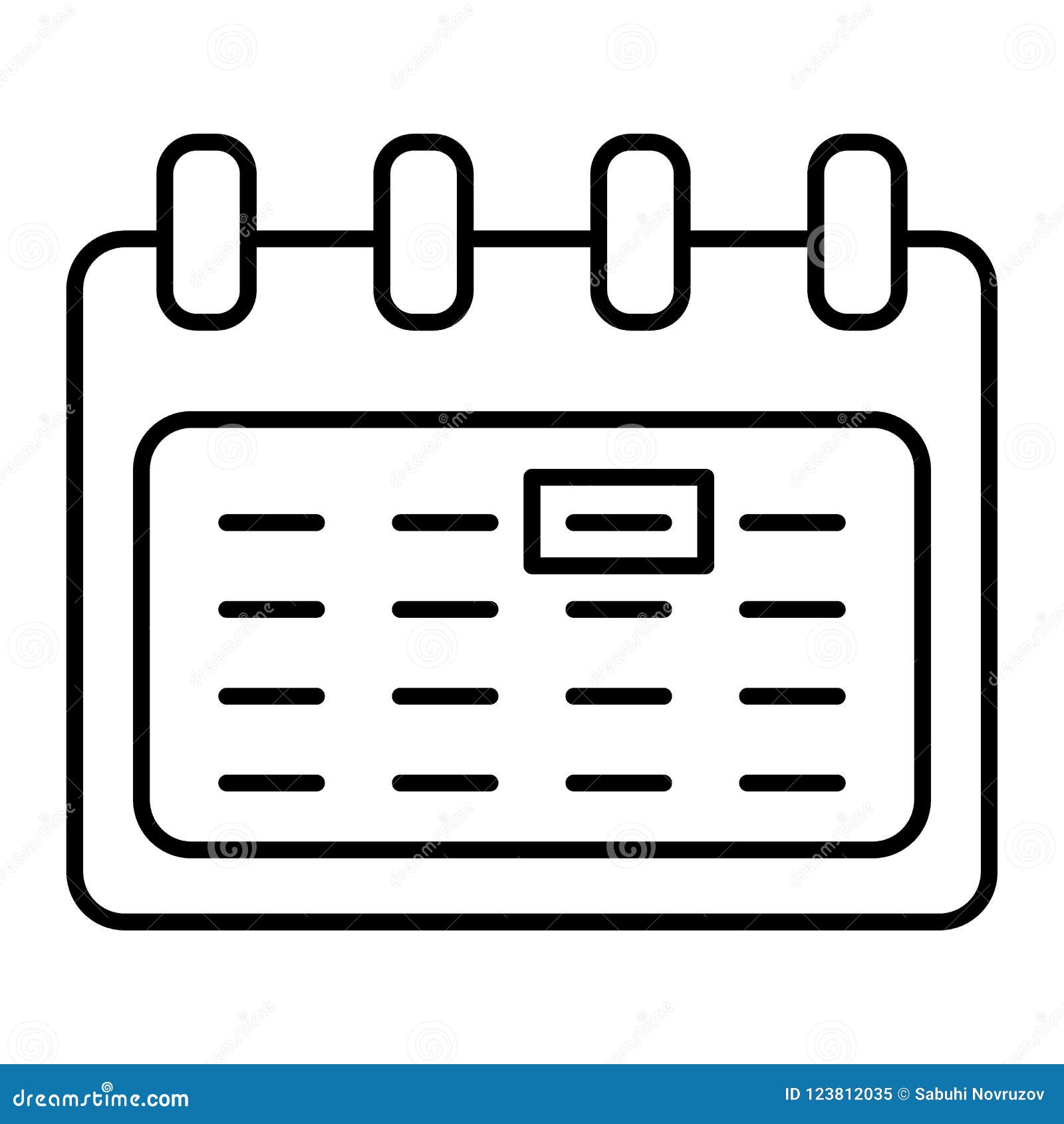 Flipflop Calendar Thin Line Icon. Calendar Vector Illustration