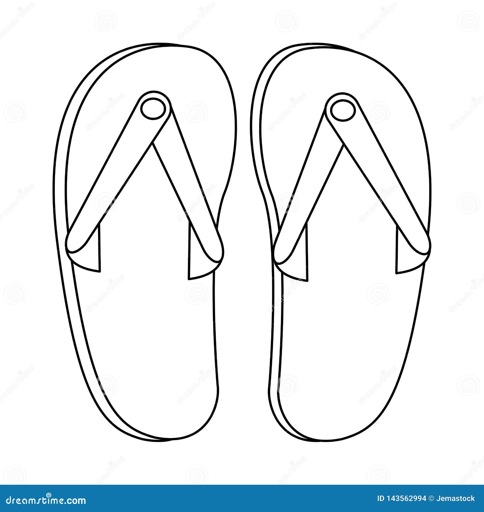 Flip Flop Sandals in Black and White Stock Vector - Illustration of ...