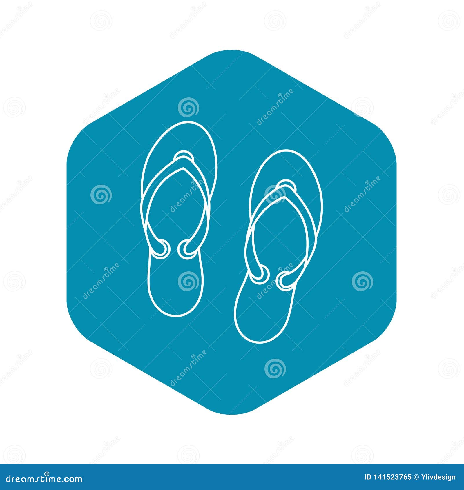 Flip Flop Sandals Icon, Outline Style Stock Vector - Illustration of ...