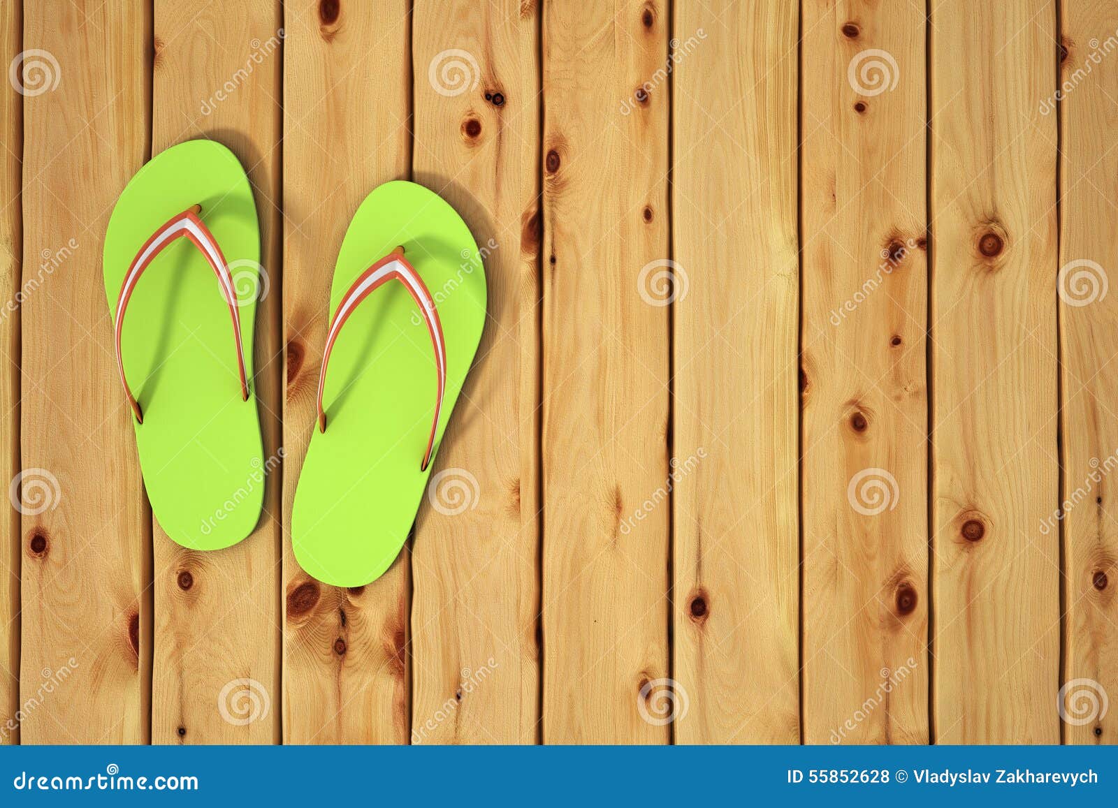 Flip Flop Sandals on Wood Board. Stock Photo - Image of relaxation ...