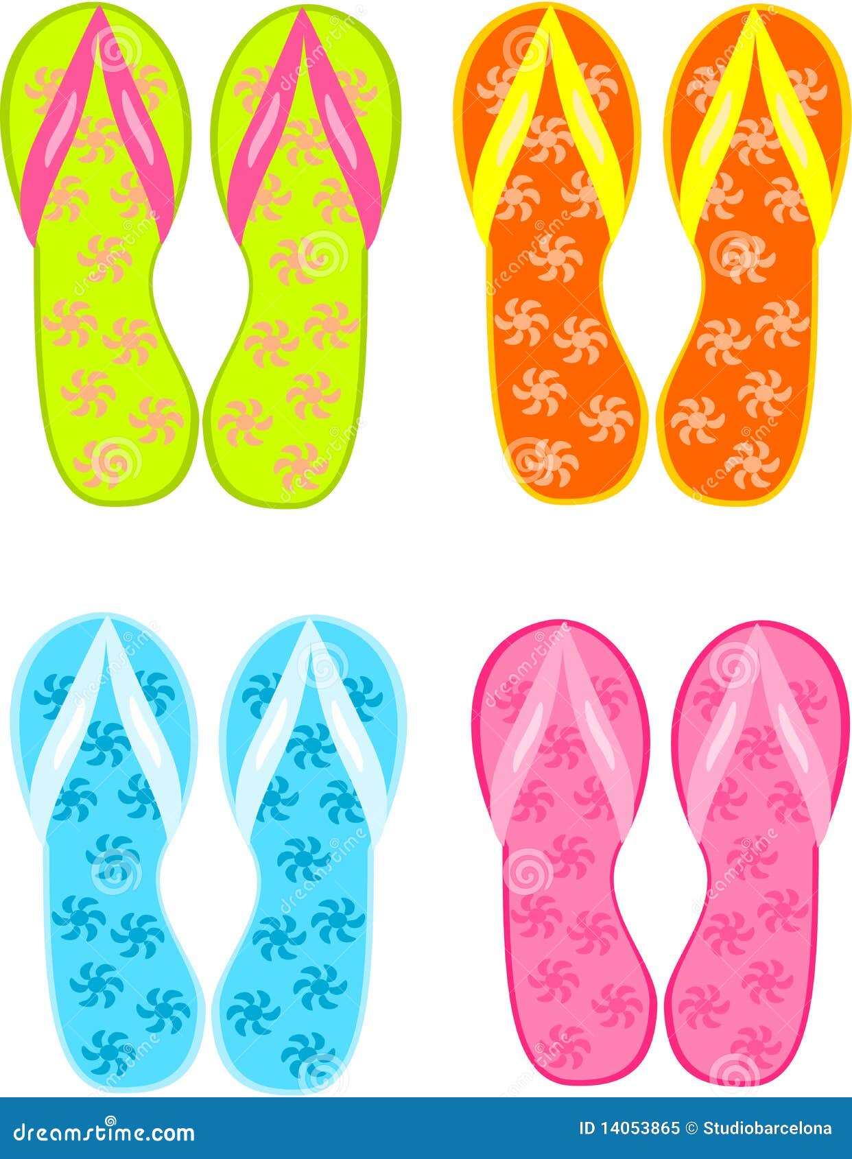 Flip flops stock vector. Illustration of colorfully, pool - 14053865