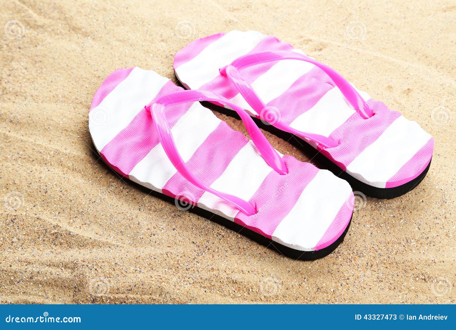 Flip flops on a beach stock image. Image of flip, comfortable - 43327473