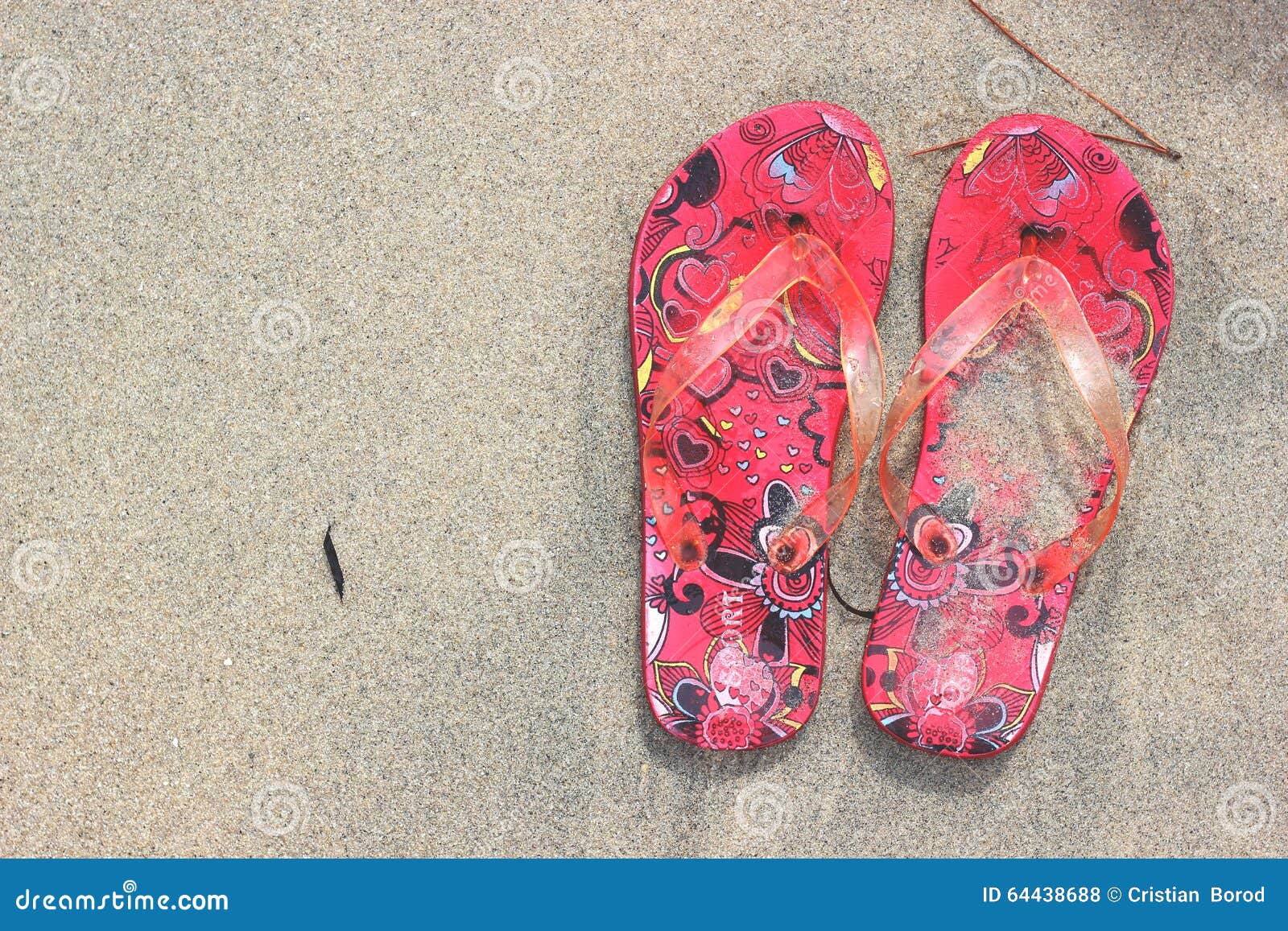 Flip Flops on the Beach Sand Texture Background Stock Photo - Image of ...