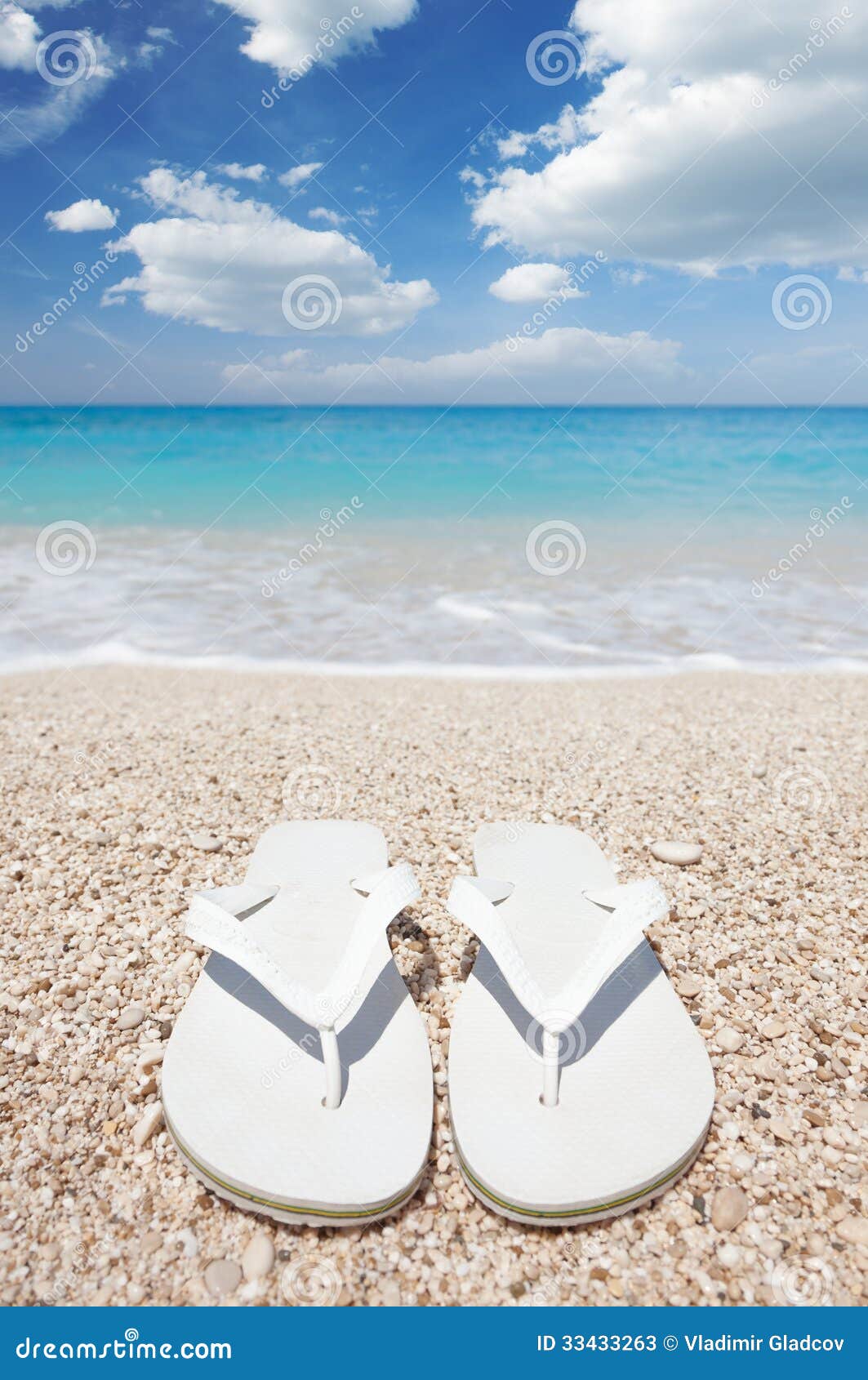 Flip flops on the beach stock image. Image of beautiful - 33433263