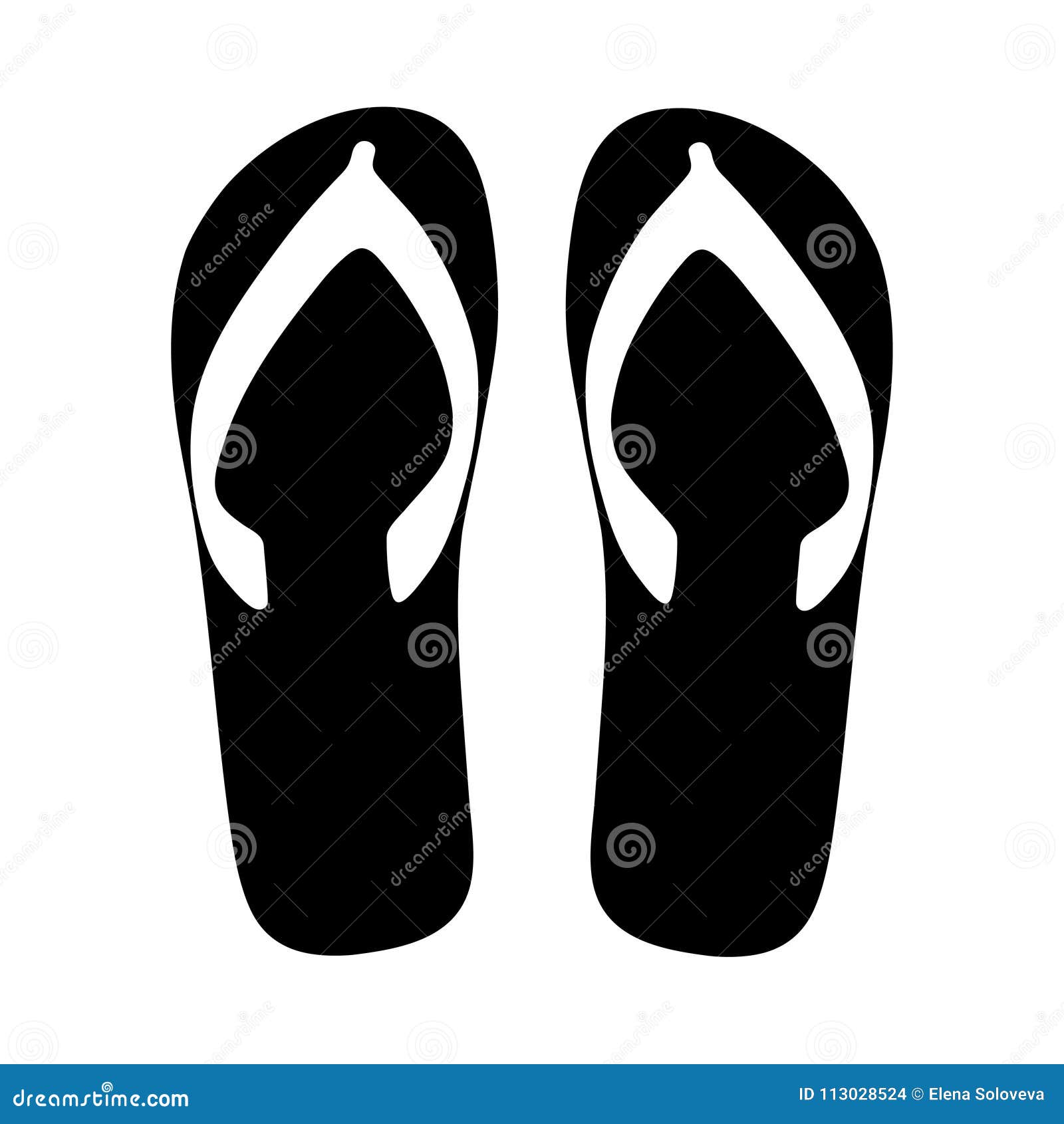 Flip-flops Flat Icons for Design. Beach Shoes Symbol Stock Illustration ...