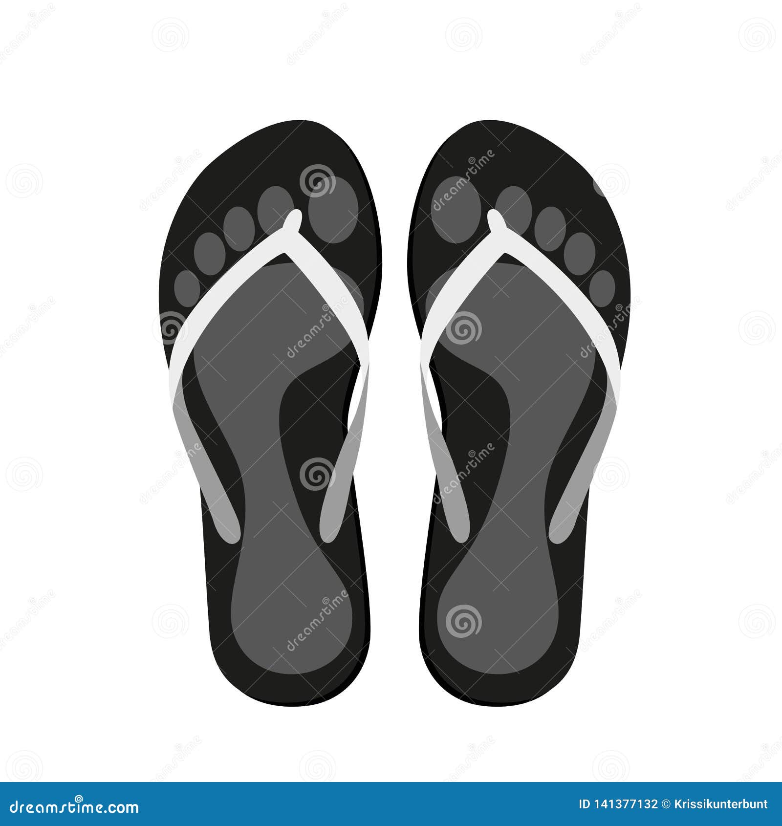 Flip Flops with with Footprints Pictogram Isolated on a White ...