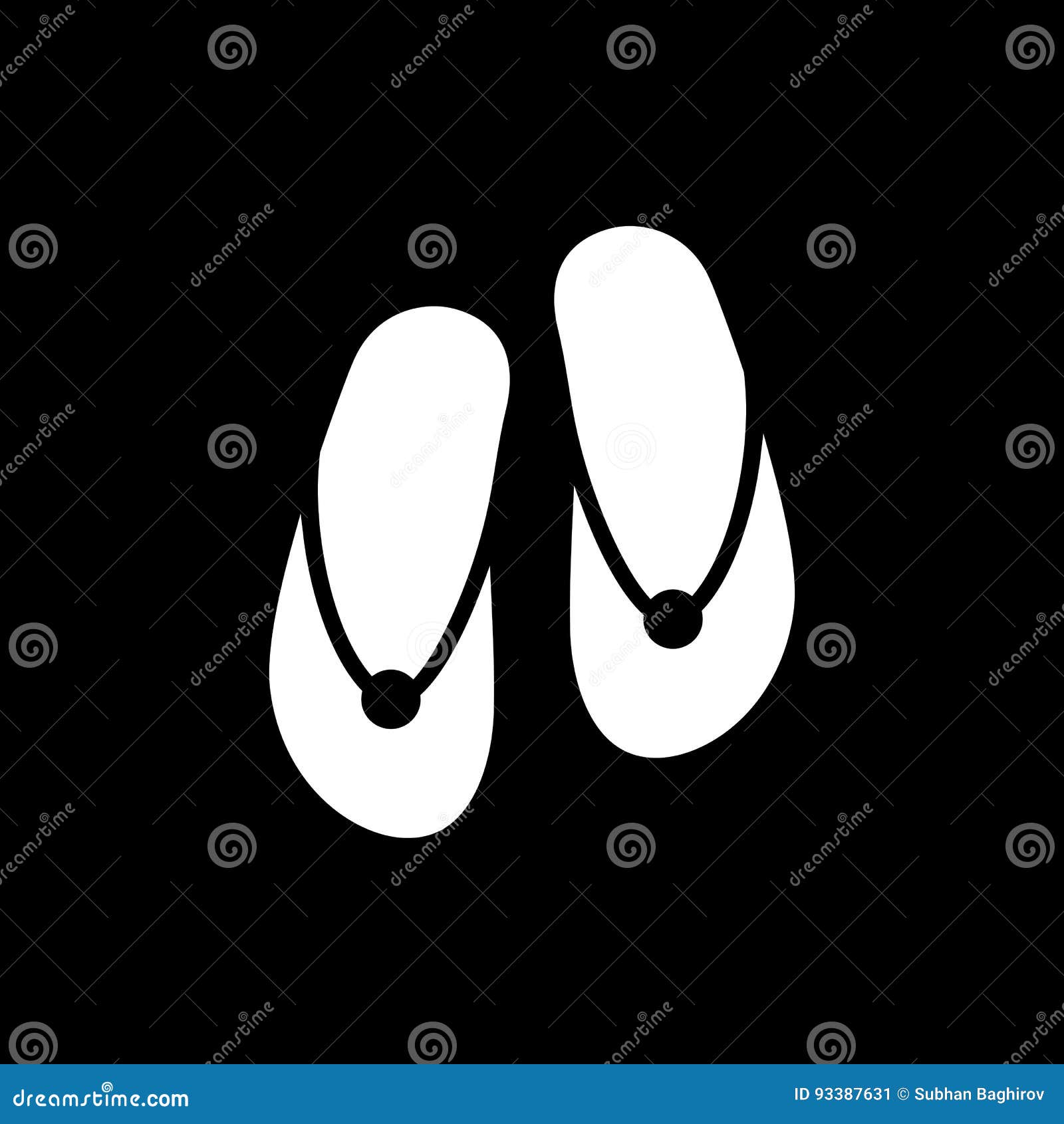 Flip Flops Icon. Beach and Vacation Icon Vector Illustration Stock ...
