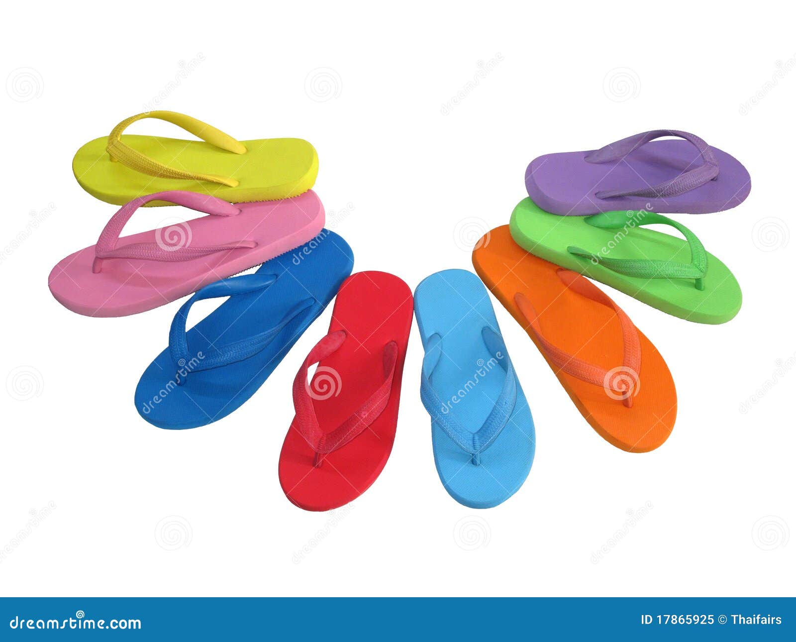 Flip-Flops Mix Color Isolated on White Stock Image - Image of green ...