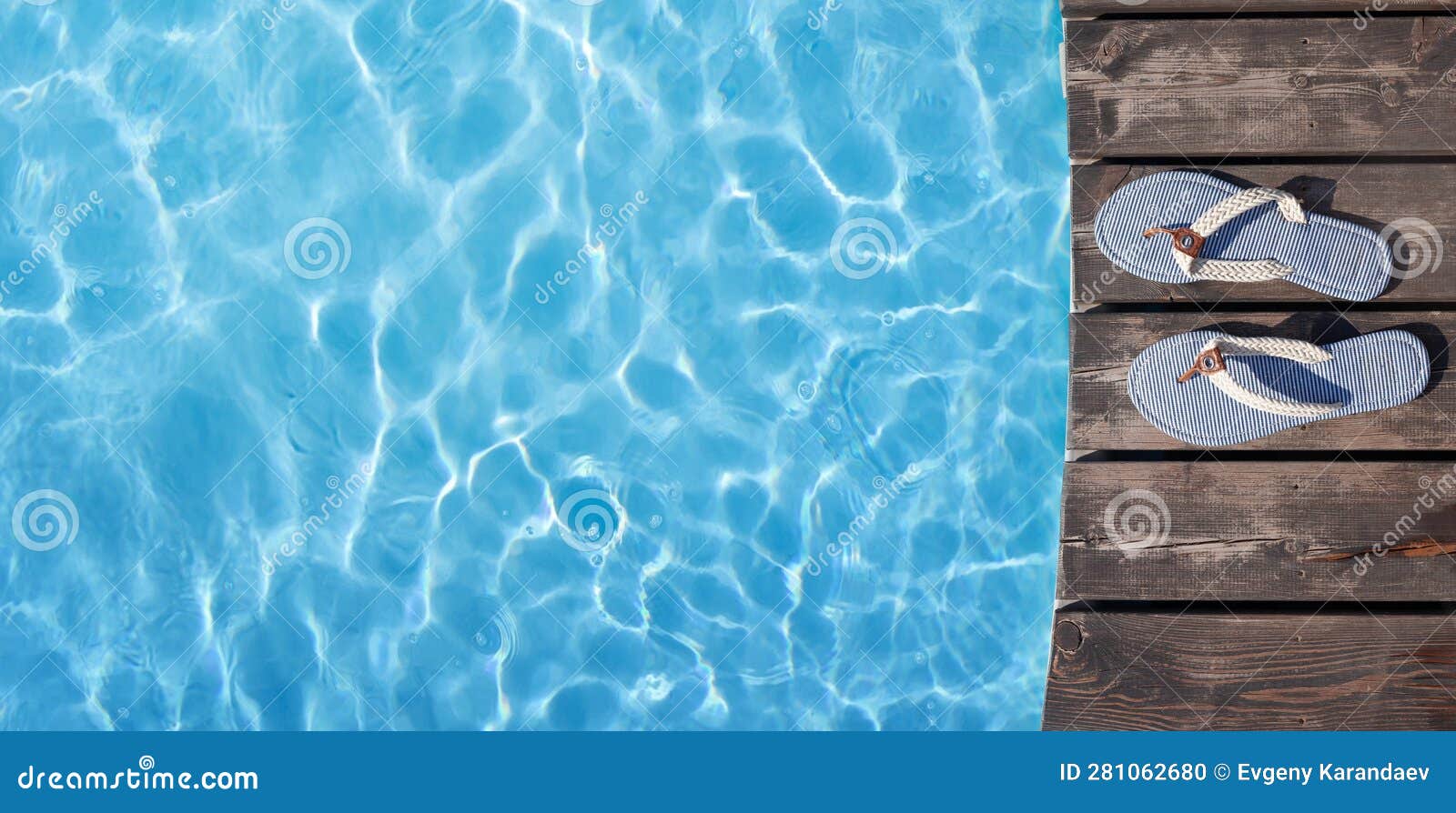 Flip Flops Near Swimming Pool Stock Photo - Image of pool, hotel: 281062680