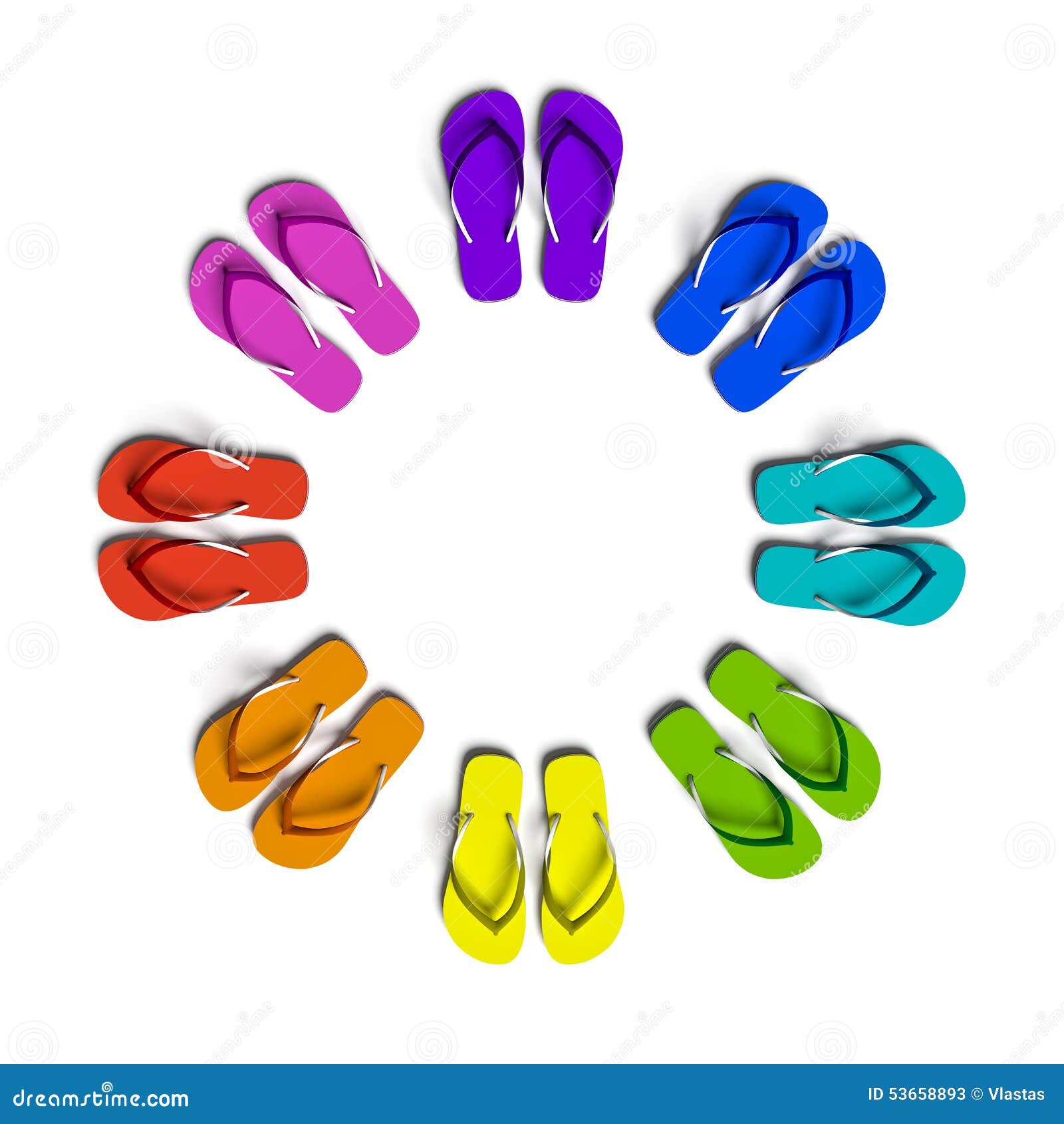 Flip Flops stock illustration. Illustration of pink, rainbow - 53658893