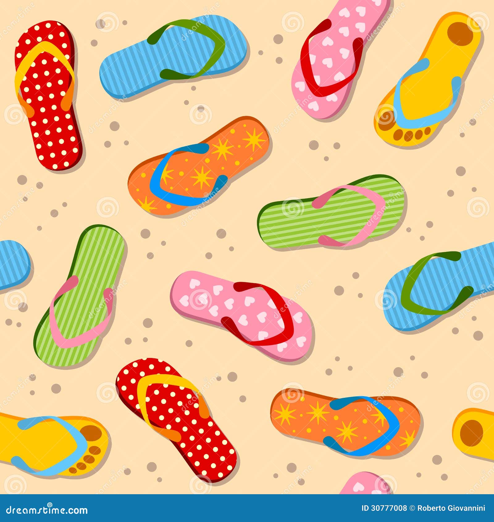 Flip Flops Seamless Pattern Illustration de Vecteur - Illustration du ...