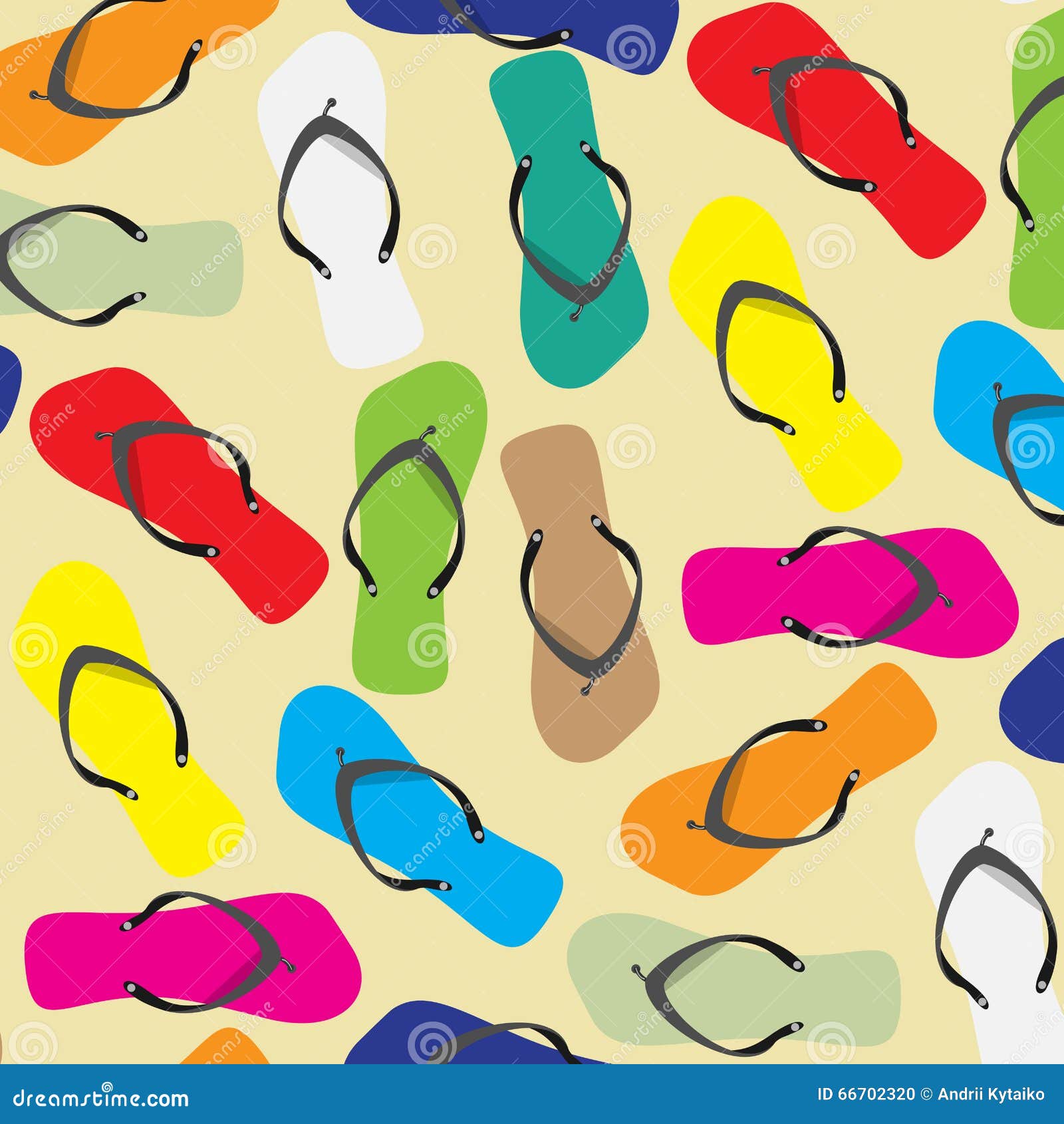 Flip Flops Seamless Pattern Color Background Stock Vector ...