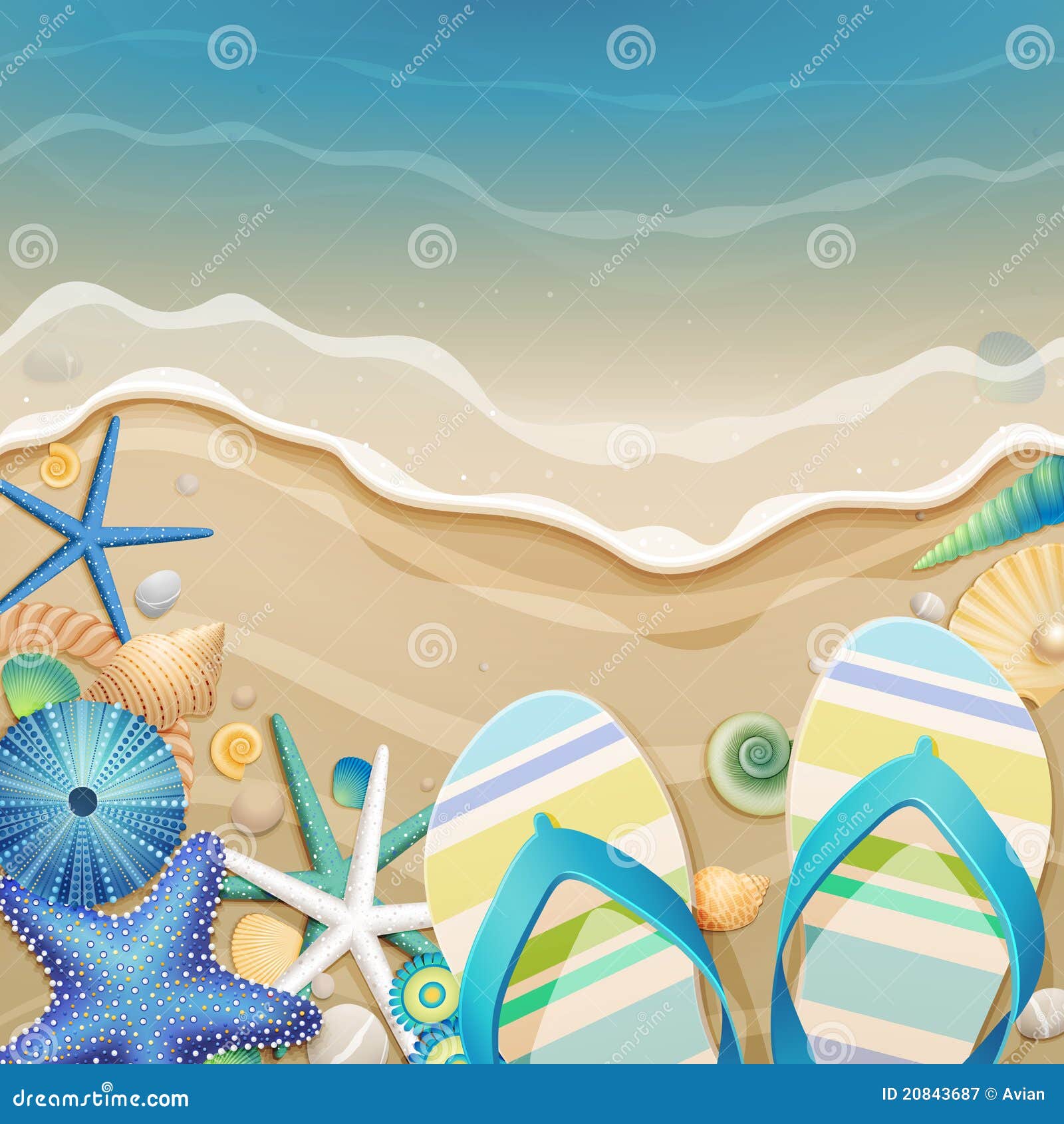 Flip Flop Beach Background