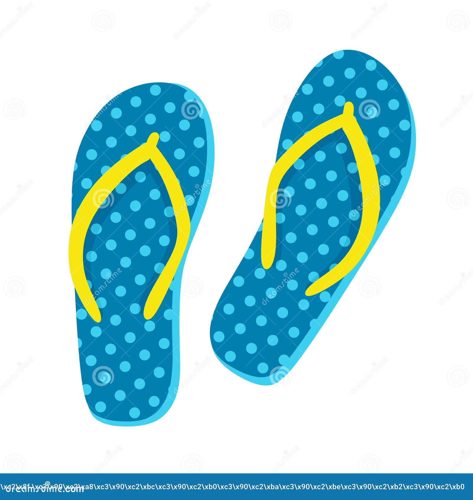 Flip Flops Shoes Slates in Cartoon Style Vector Illustration Isolated ...