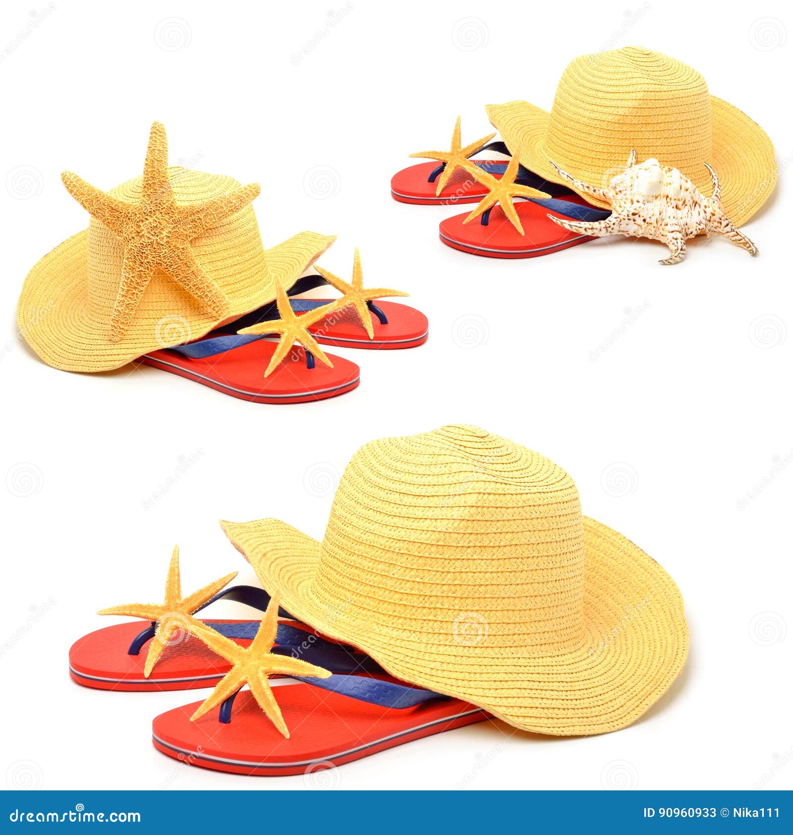 flip flops with starfishes.