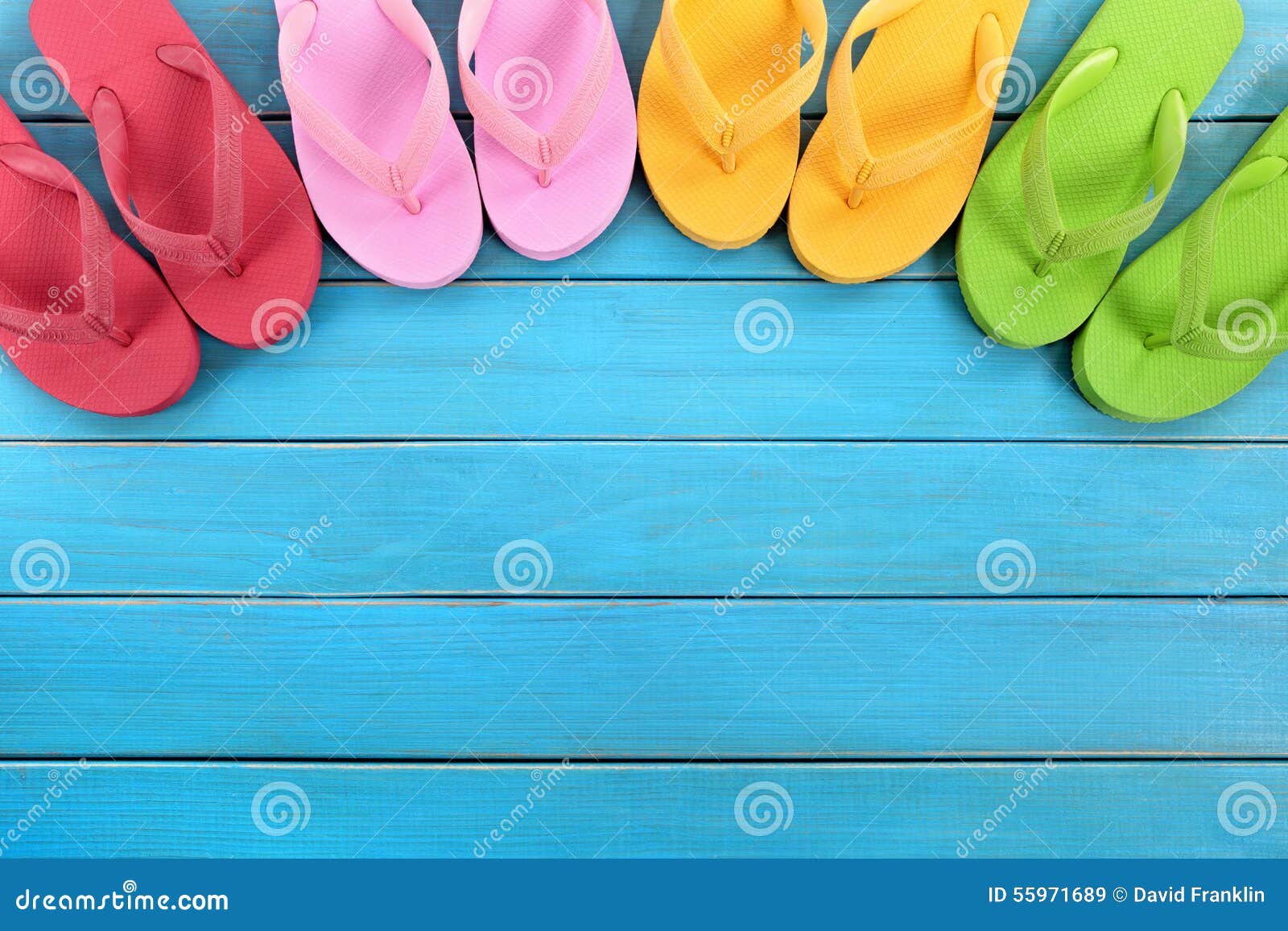 Flip Flops, Summer Beach Border, Copy Space Stock Image - Image of ...
