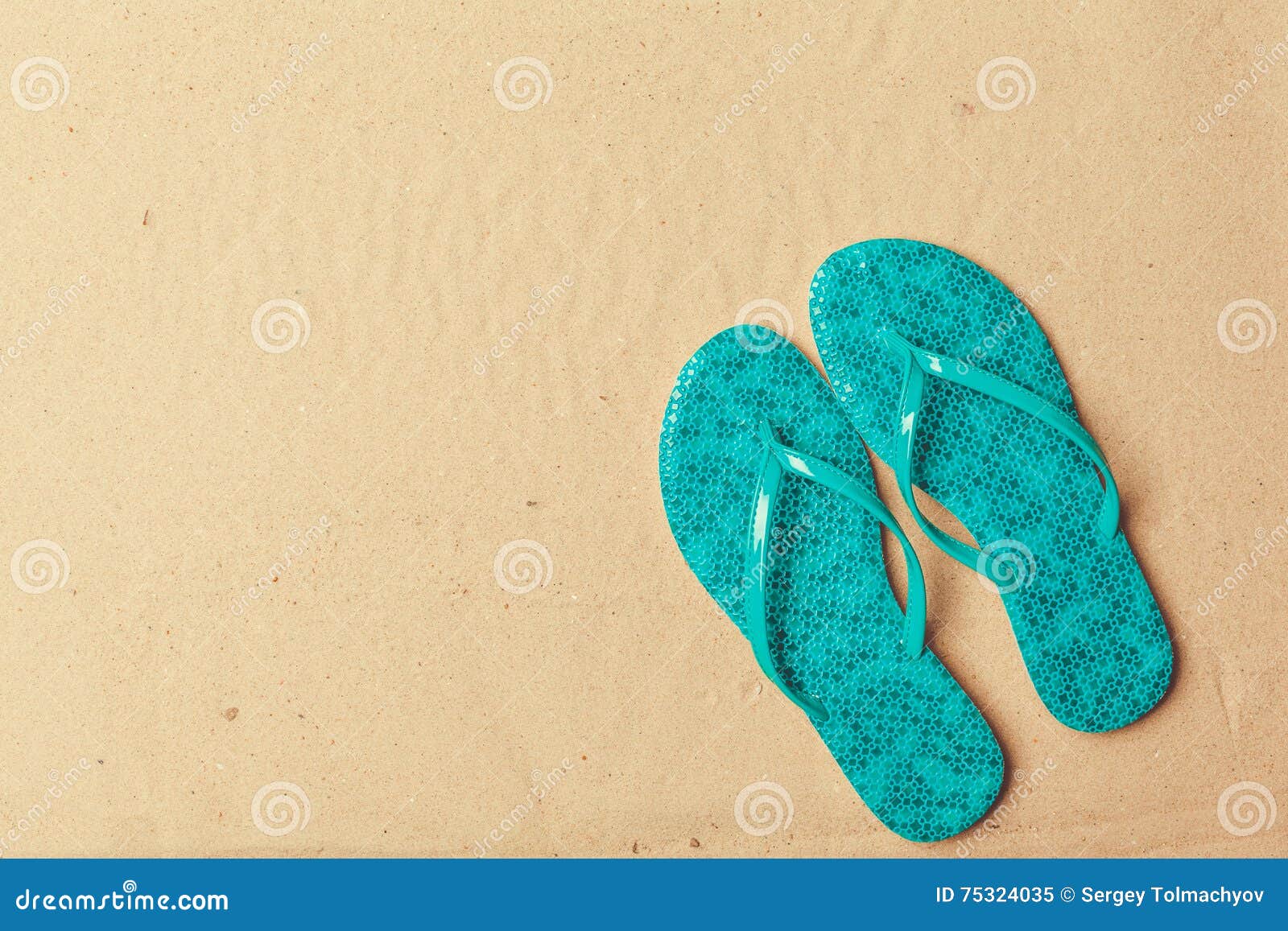 Flipflops on beach stock image. Image of recreation, resort - 75324035
