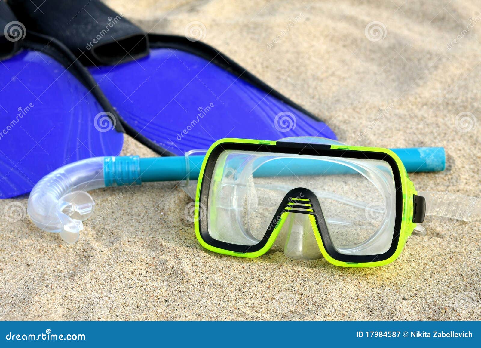 Flippers, snorkel and mask stock image. Image of object 17984587