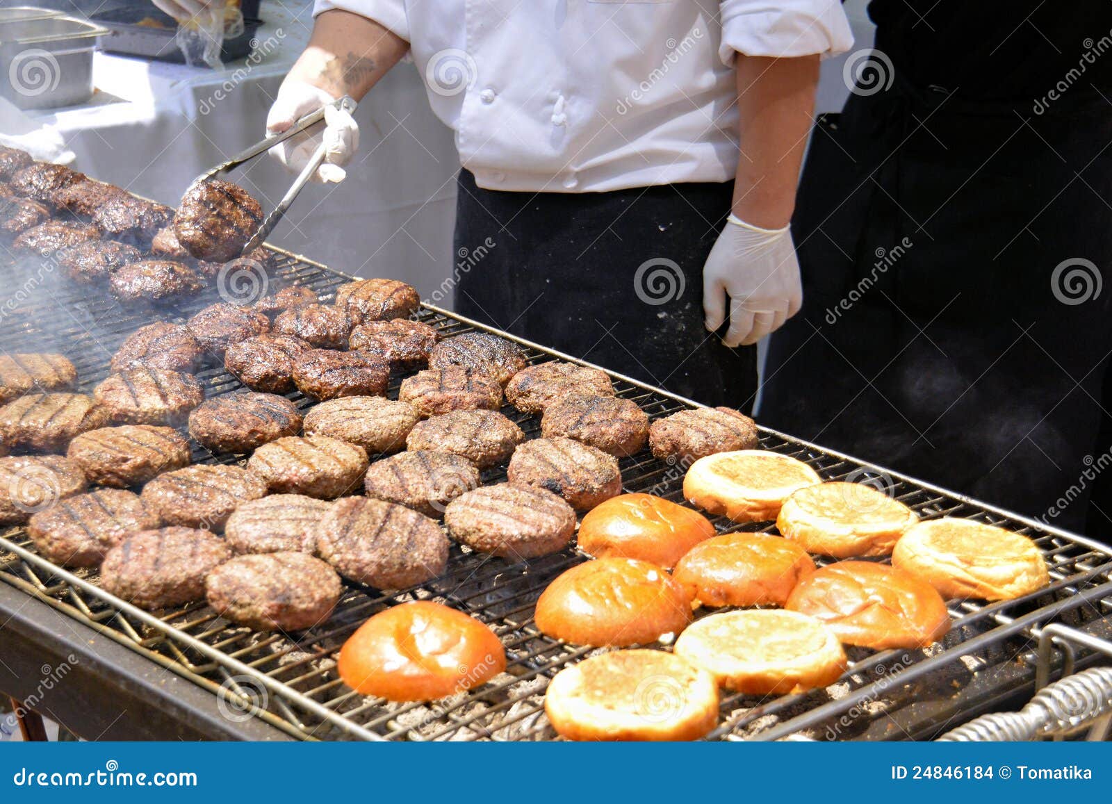 Flipping Burgers stock photo. Image of american, outside 24846184