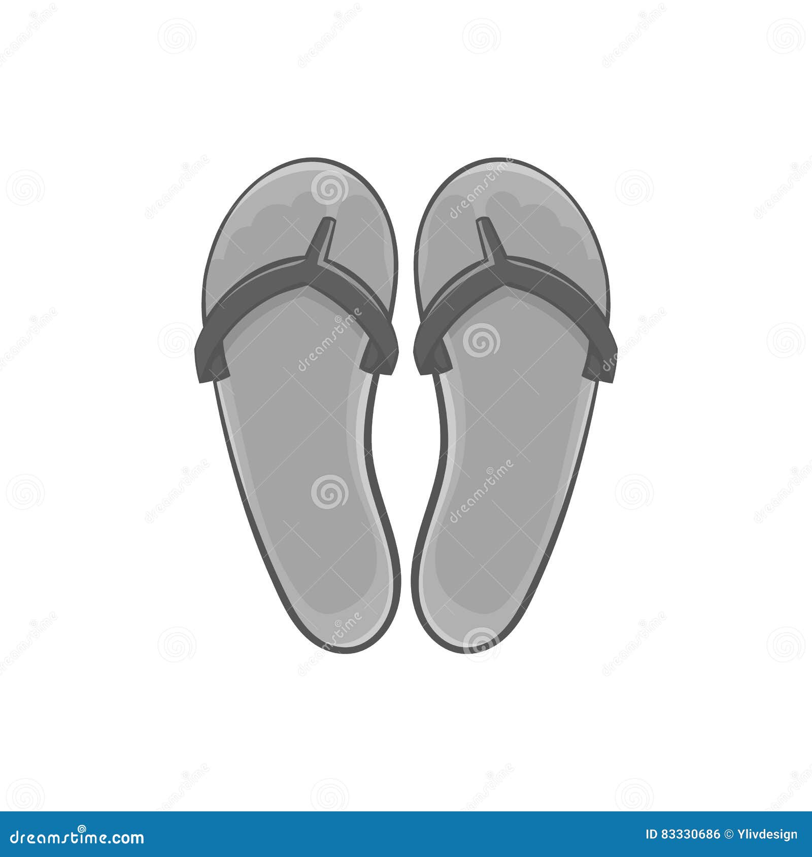 Flips Flops Silhouette. Black And White Icon Design Element On Isolated ...