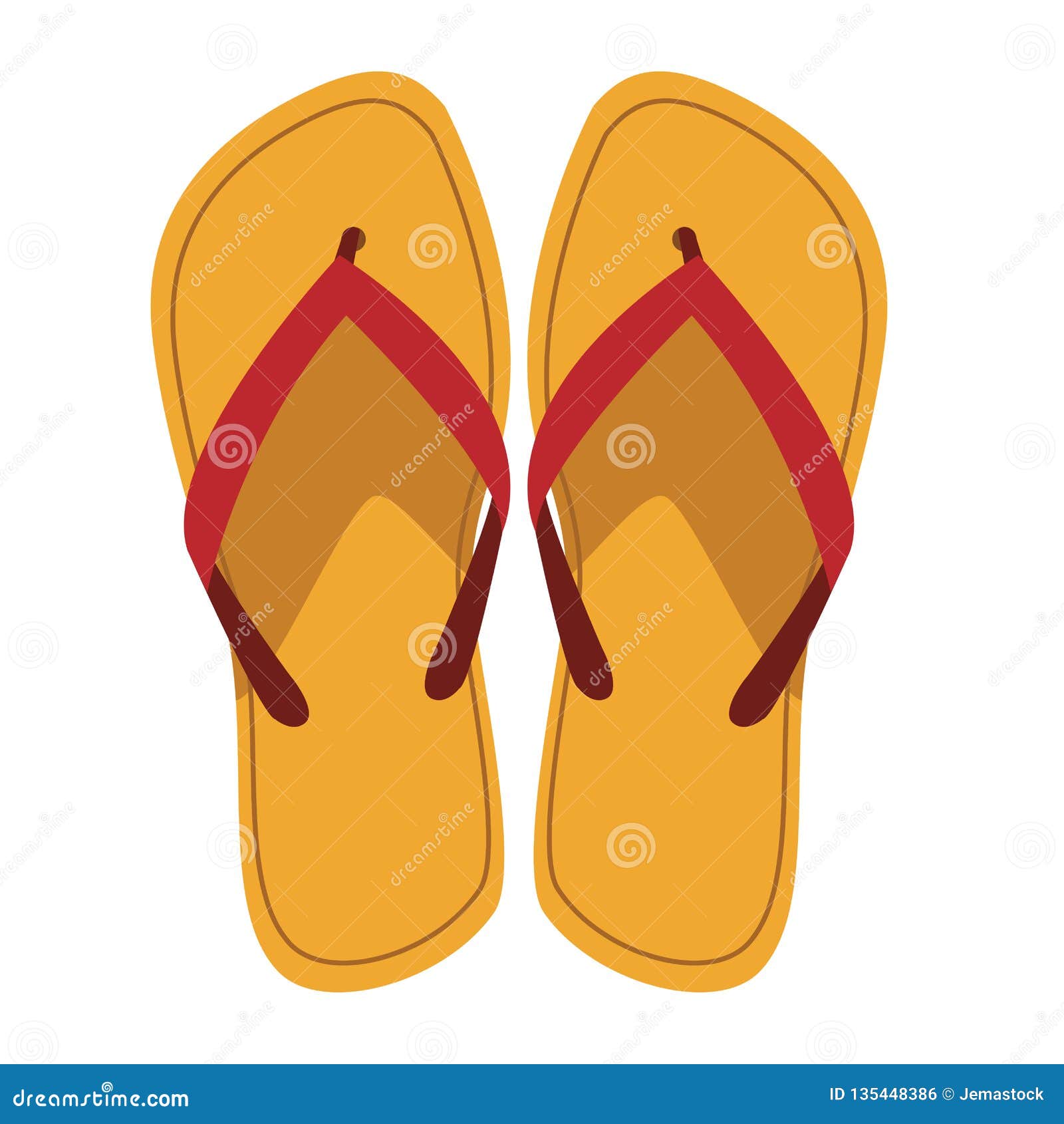 Flips flops icon stock vector. Illustration of casual - 135448386