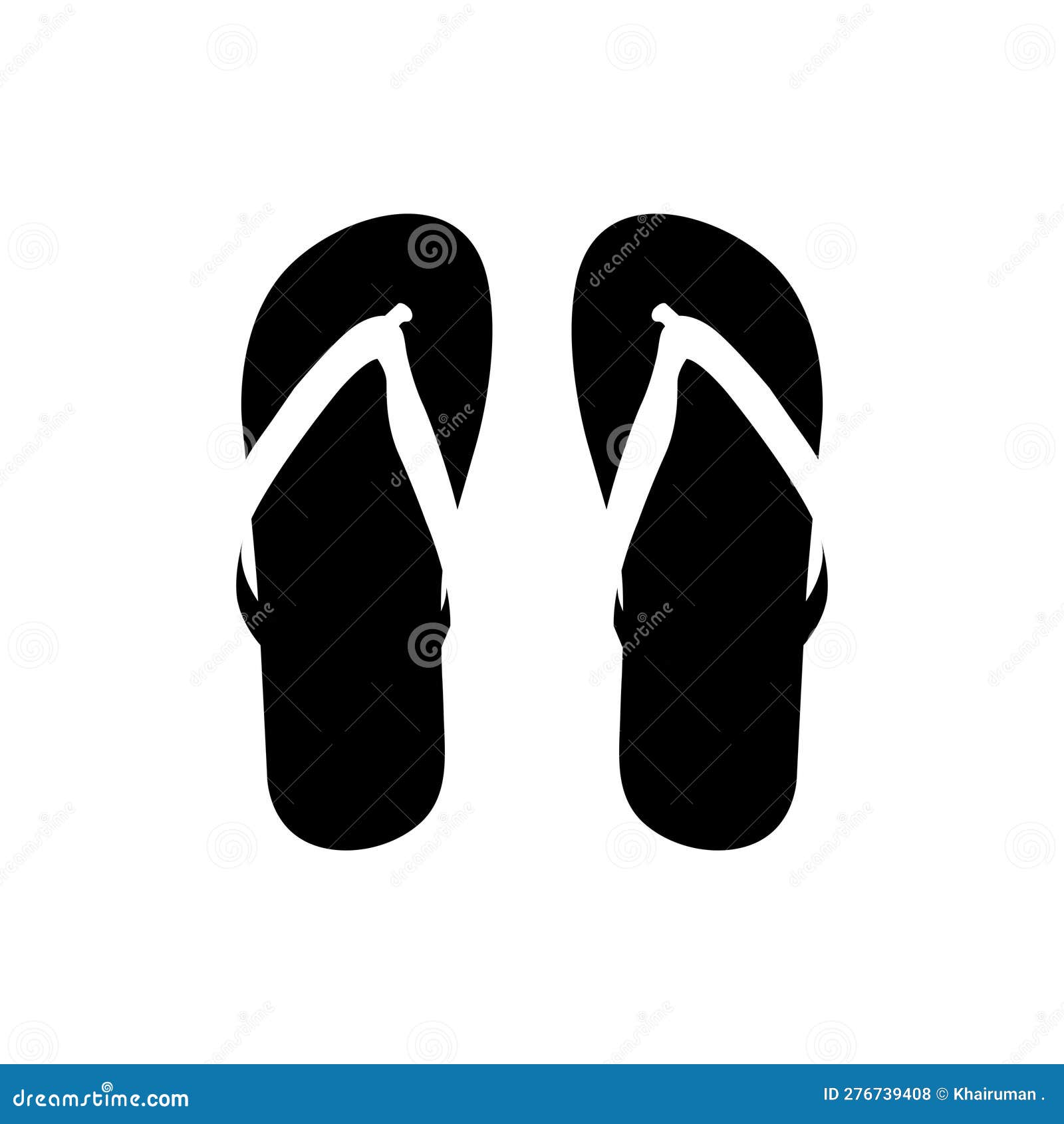 Flips Flops Silhouette. Black and White Icon Design Element on Isolated
