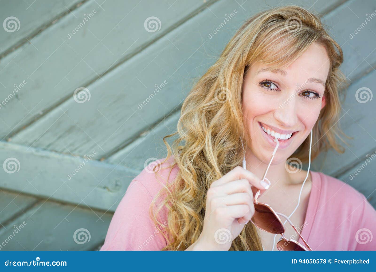 Flirty Brown Eyed Teen With Sunglasses Stock Photo I