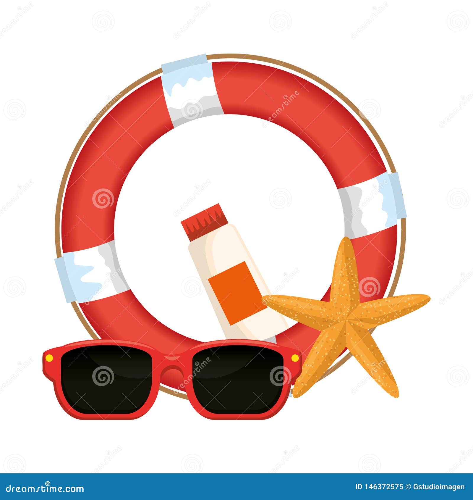 Float Lifeguard with Sunglasses and Starfish Stock Illustration -  Illustration of sign, water: 146372575