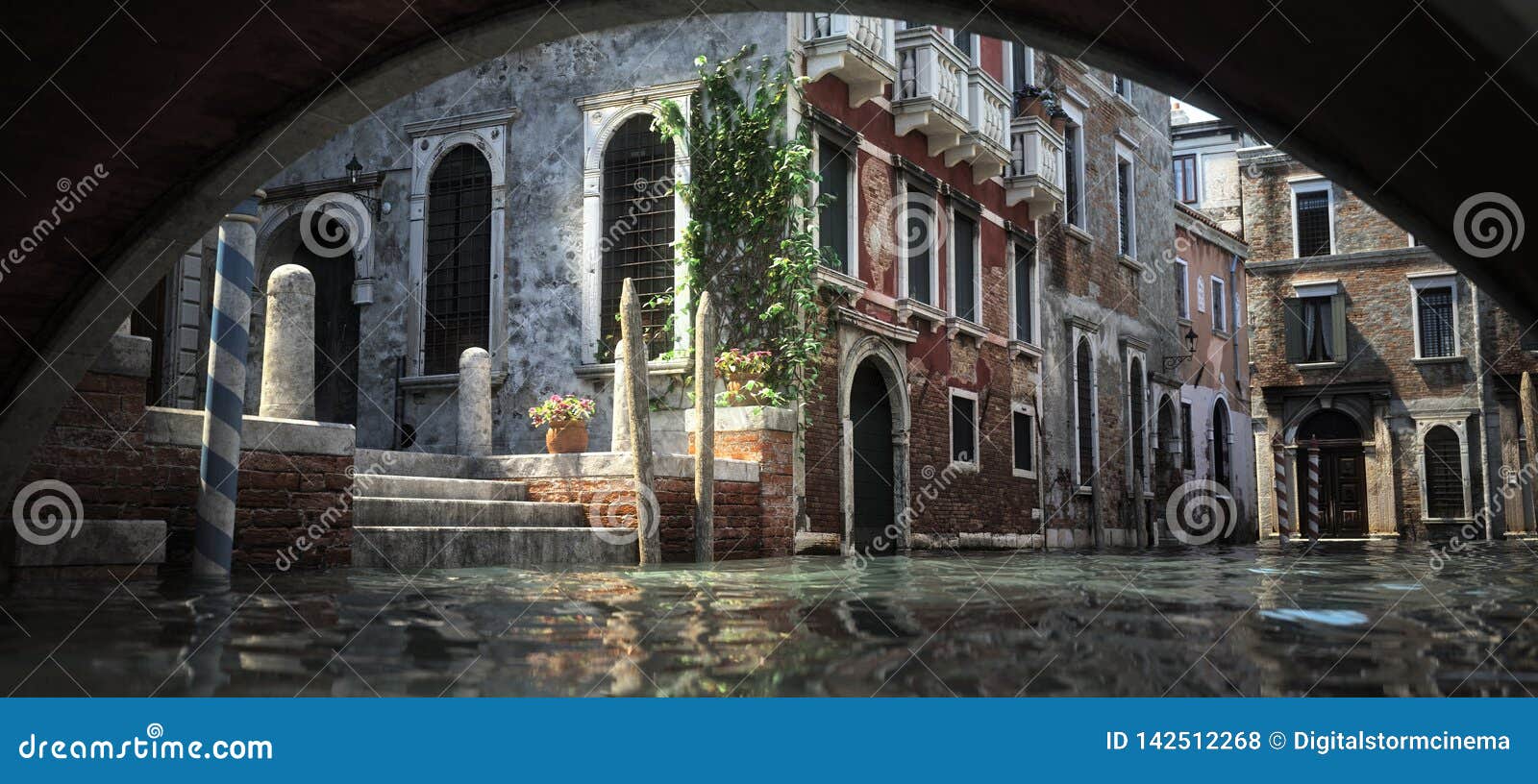 floating in the canal`s of the enchanting romantic architecture and waterways of italy.