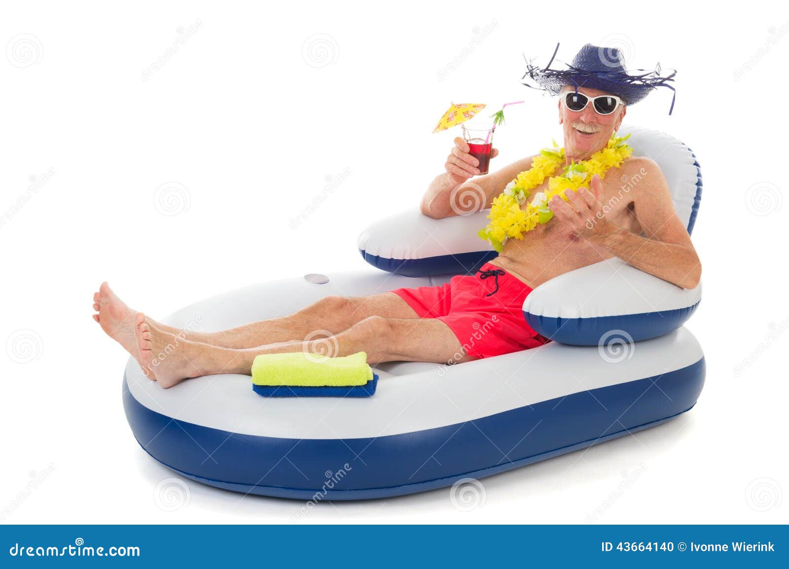 Floating In Chair In Swimming Pool Stock Photo Image Of