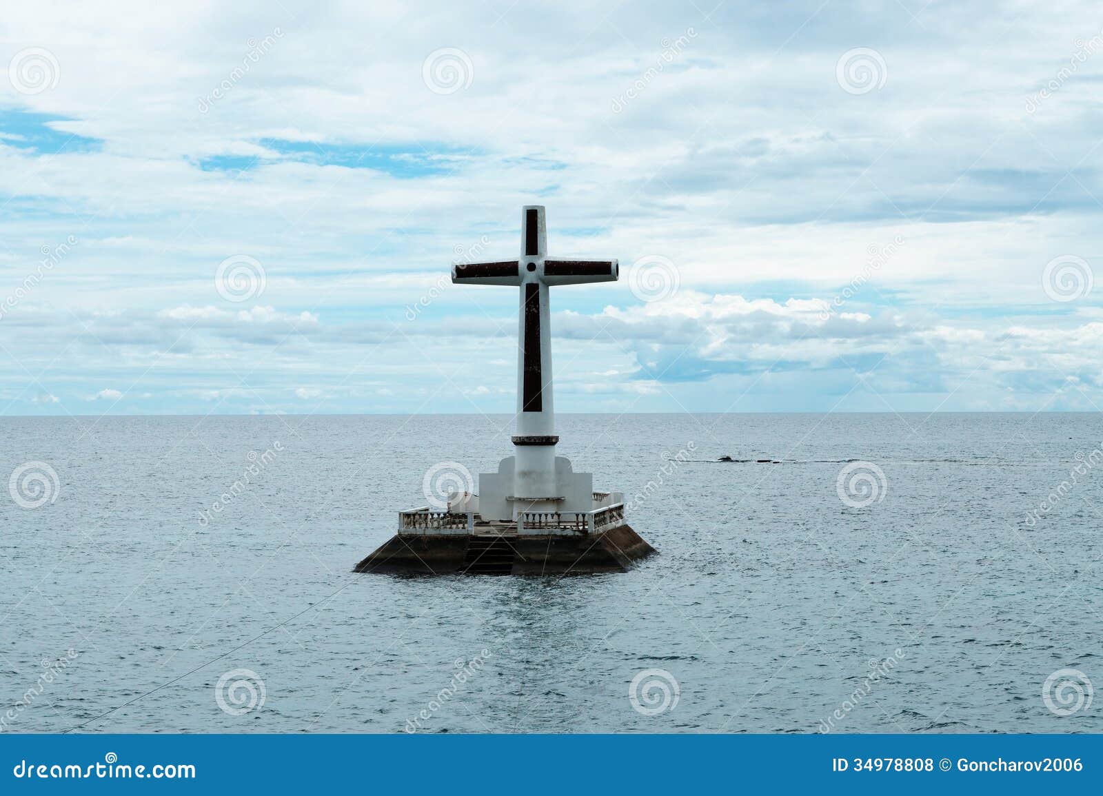 floating cross at the sunken cemetery, philippines